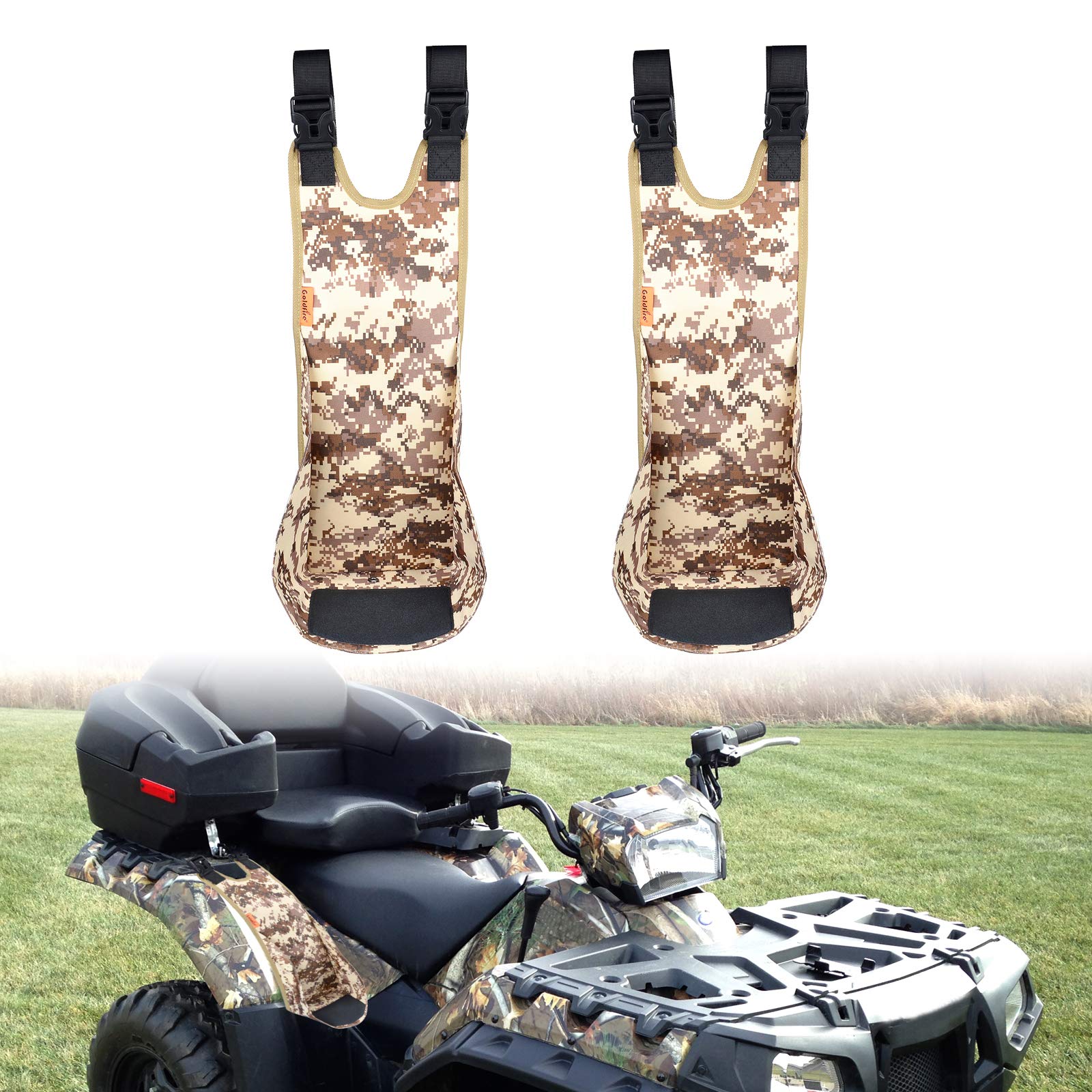 Goldfire Atv 4 Wheeler Accessories, 2 Pcs Atv Rear Passenger Foot Rest Atv Rear Seat Pegs Universal Adjustable Foldable Heavy Du