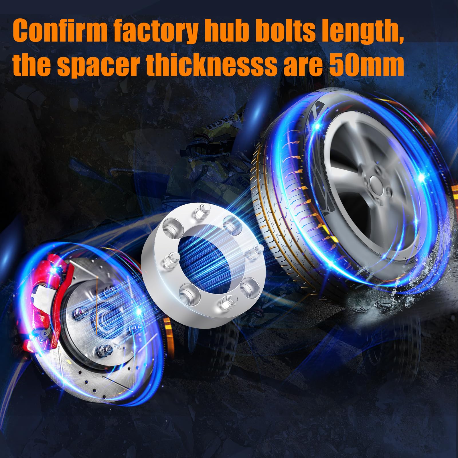 GAsupply 2'' 4x137 ATV Wheel Spacers 10x1.25 Studs Fit for CAN-AM Commander Outlander Kawasaki Mule, 4 Lug 4x137mm 50mm Wheel Sp