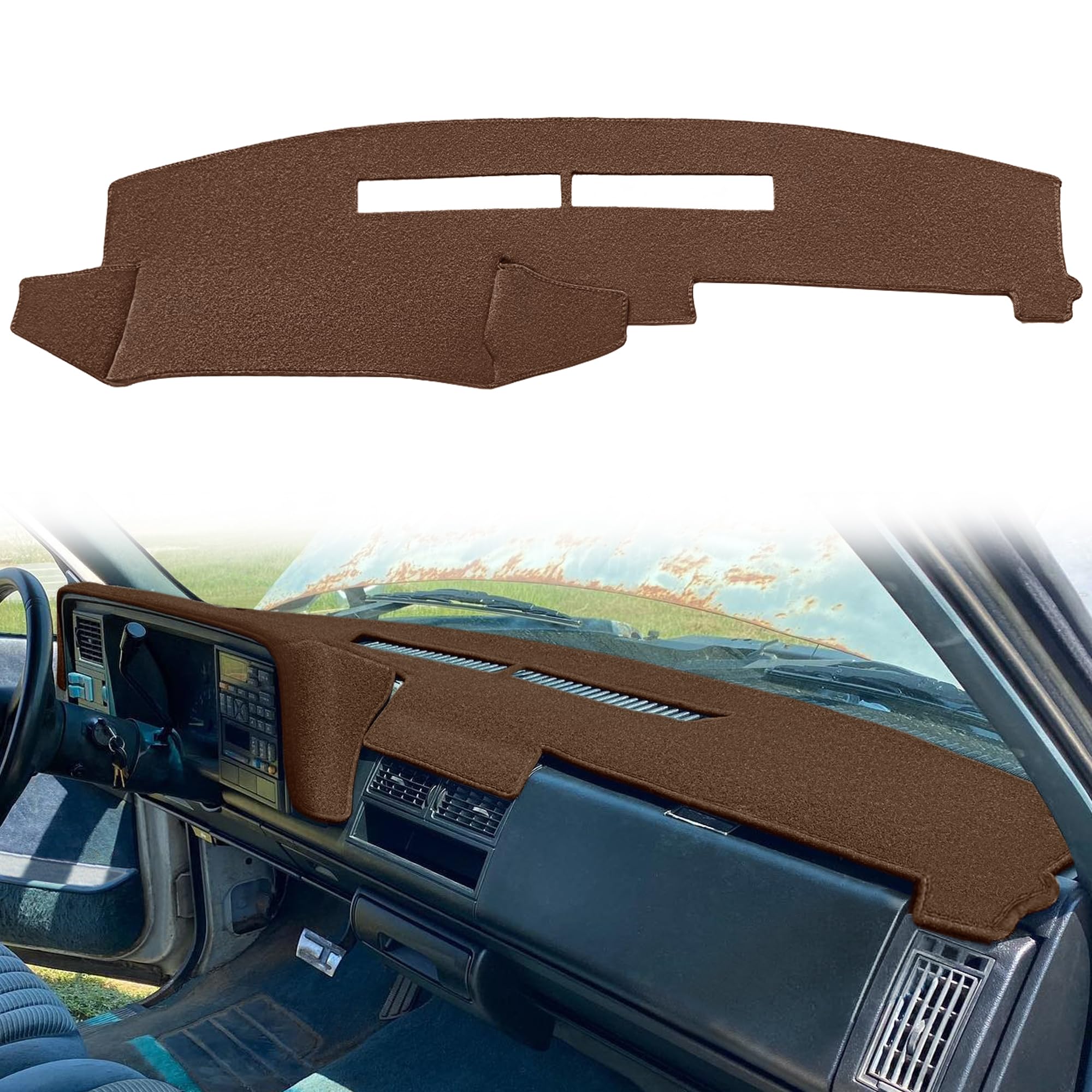 Yiz Dash Cover Mat For Chevy Chevrolet Silverado/Gmc Sierra C1500 C2500 C3500 K1500 K2500 K3500 Pickup Truck 1988-1994, 1992-94