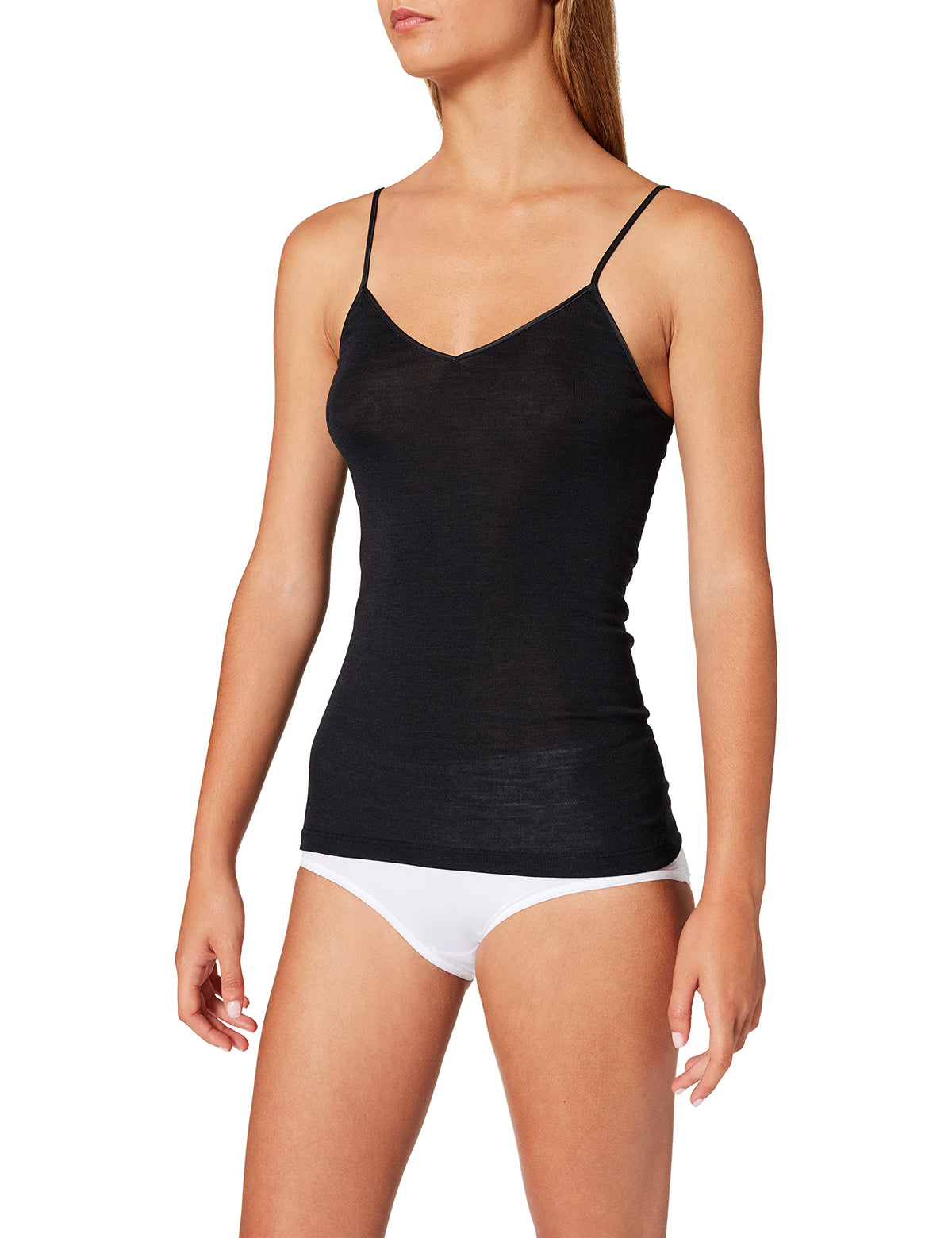 Hanro Women'S Woolen Silk Cami, Black, Large
