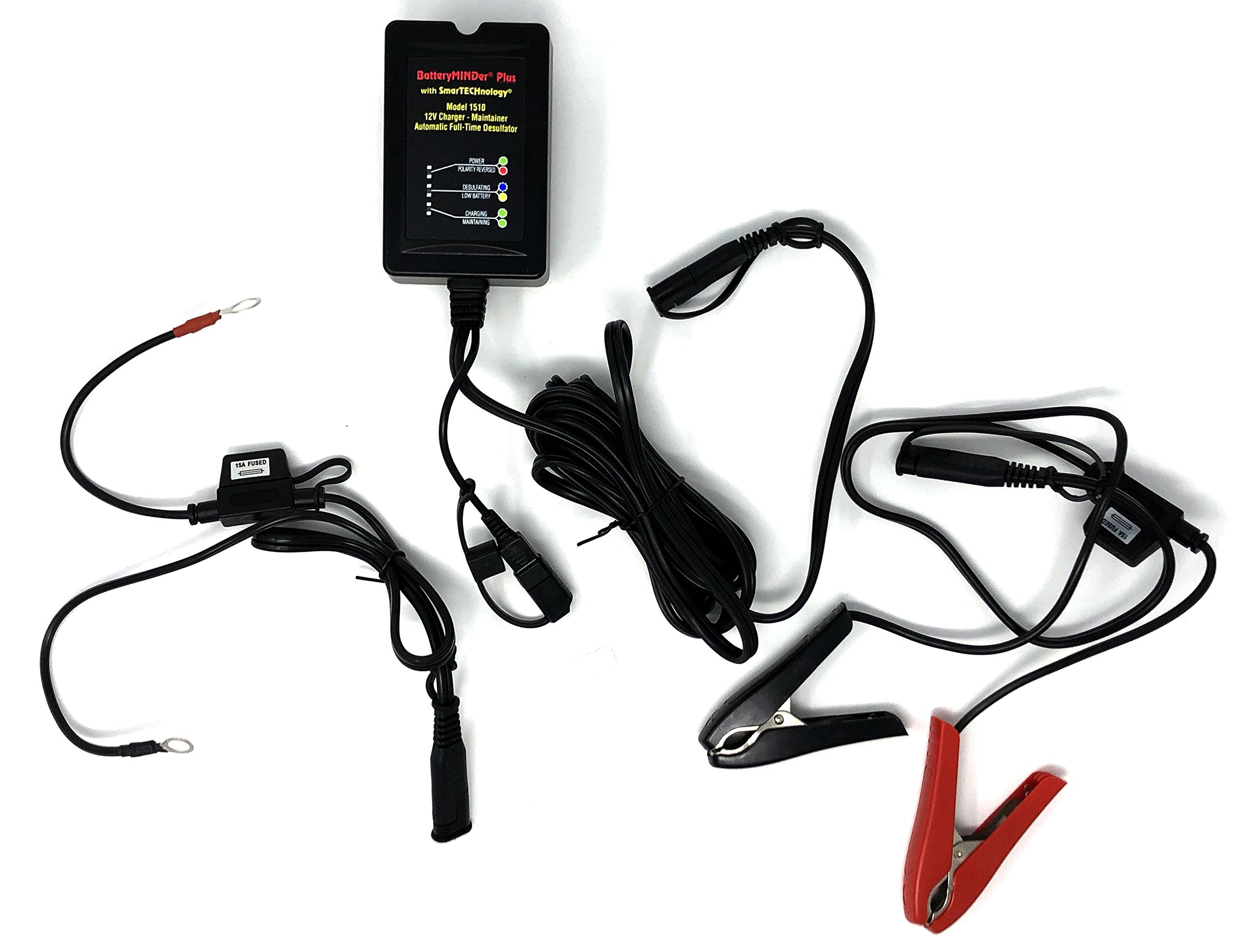 BatteryMINDer 1510: 12 Volt-1.5 Amp Battery Charger, Battery Maintainer, and Battery Desulfator - Designed for Cars, Trucks, Mot