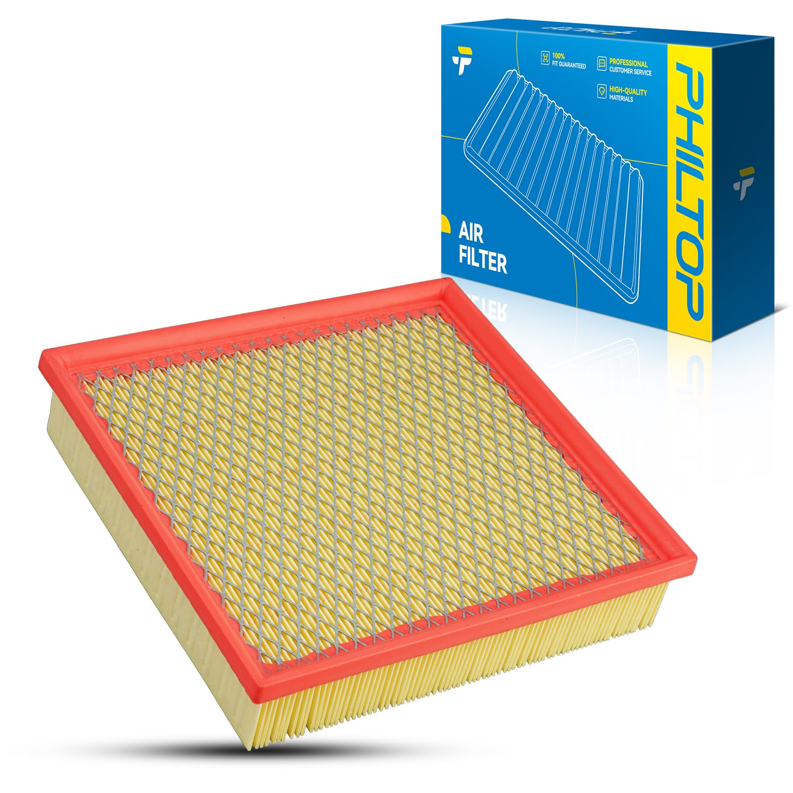 PHILTOP Engine air filter CA10270 Replacement for 2008-2010 Ford F250-F550 Super Duty 6.4L Powerstroke V8 Diesel & 2011 F53 6.8L