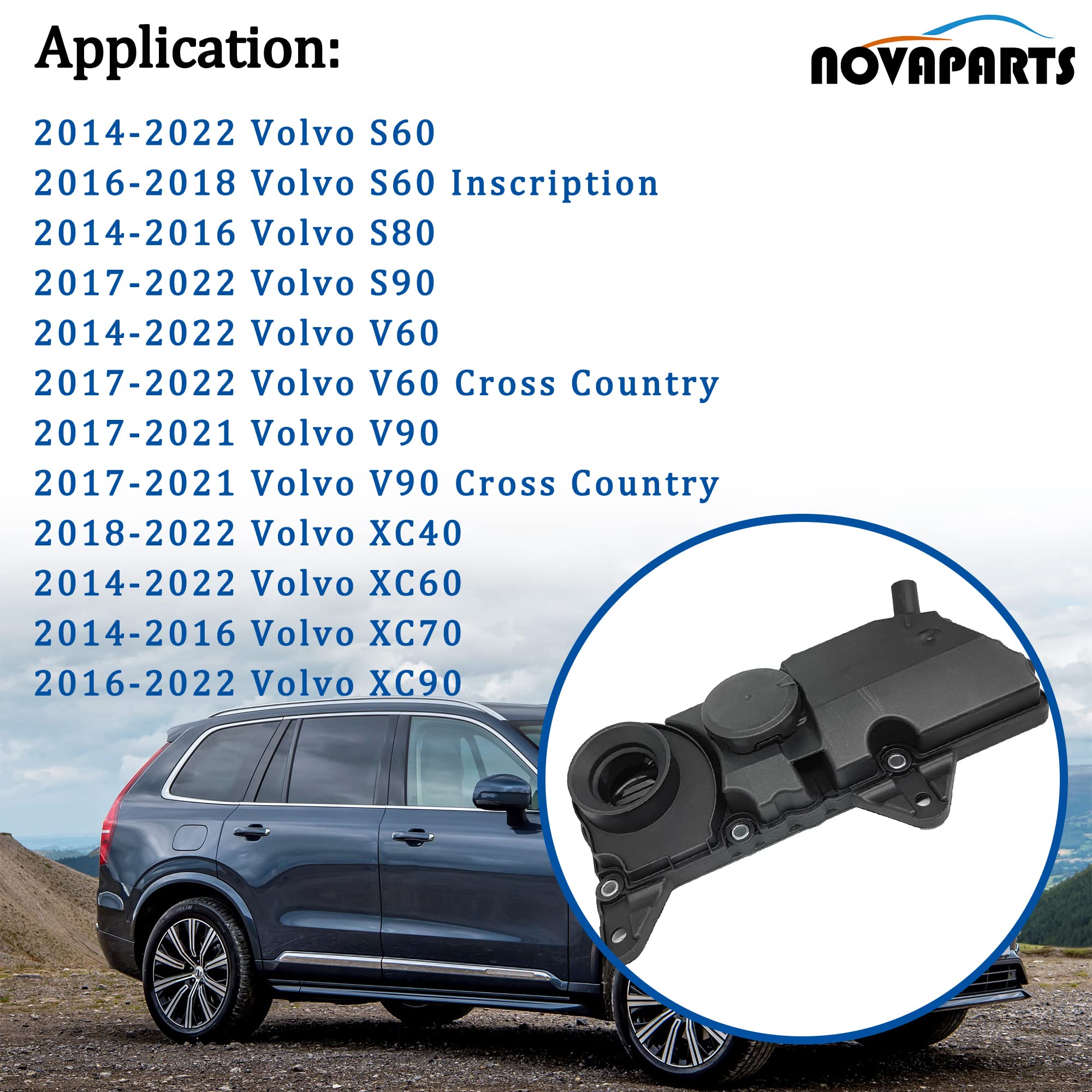 Novaparts 32140004 Pcv Valve Oil Trap W/Gasket For 2014-2021 Volvo Xc90 Xc60 S60 S80 S90 V60 V90 Xc40 Xc70 2.0L 4 Cylinder 32242753 31430923 31670210 31316184