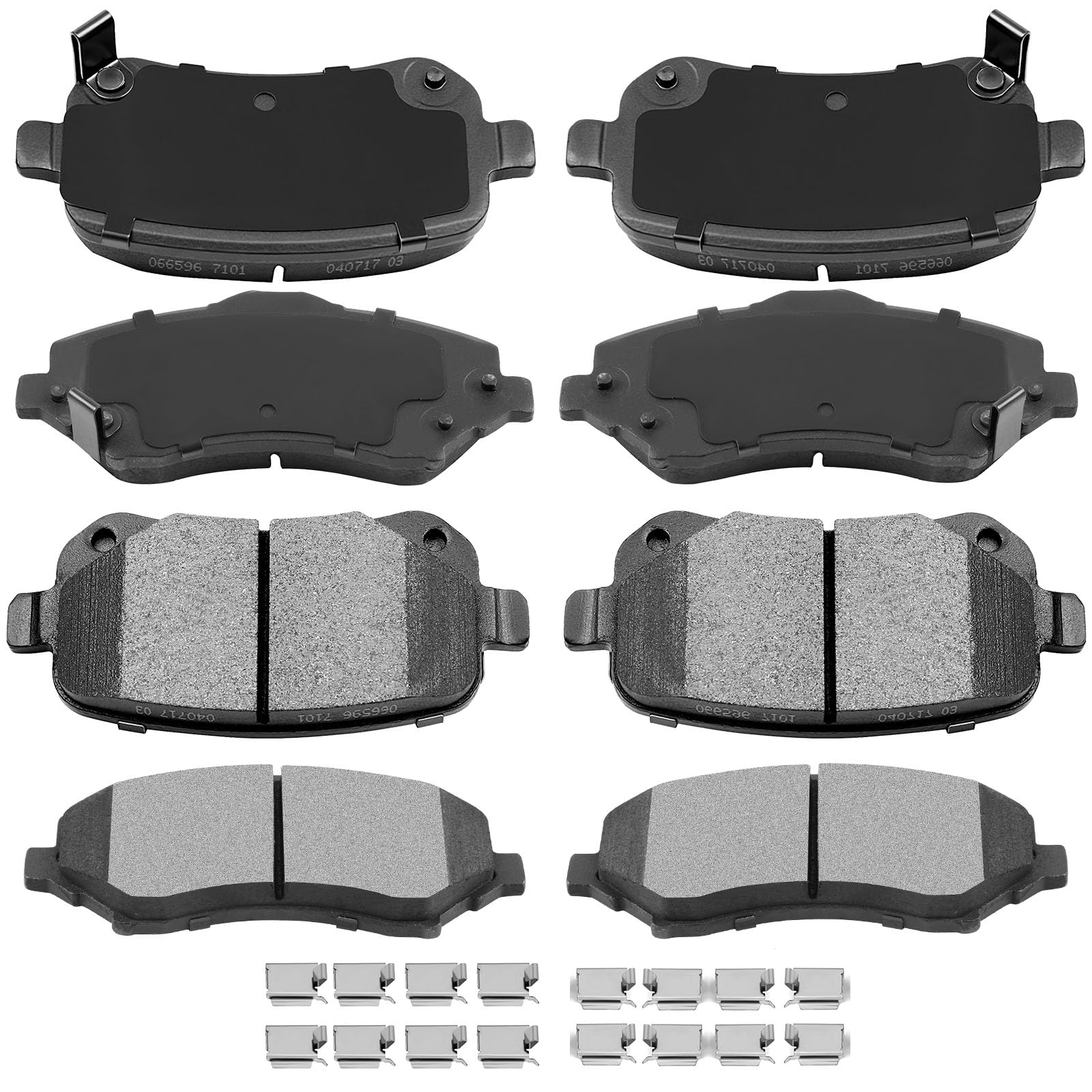 Automuto 8Pcs Front & Rear Disc Brake Pads Set D1326 D1327 For Chrysler Town & Country 2008-2012,For Dodge Grand Caravan 2008-20