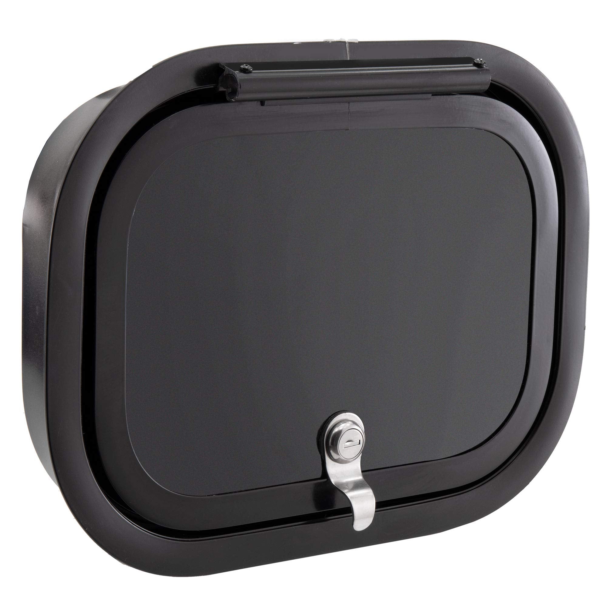RecPro RV Baggage Door | Rounded Corners | Camper | Compartment Door | Black Fiberglass (12 W x 9 H) | Made in America