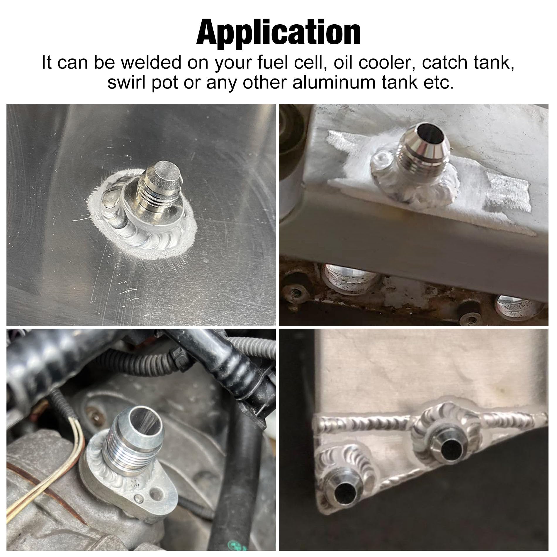 EVIL ENERGY 8AN Male Weld on Bung Fitting Aluminum 4PCS