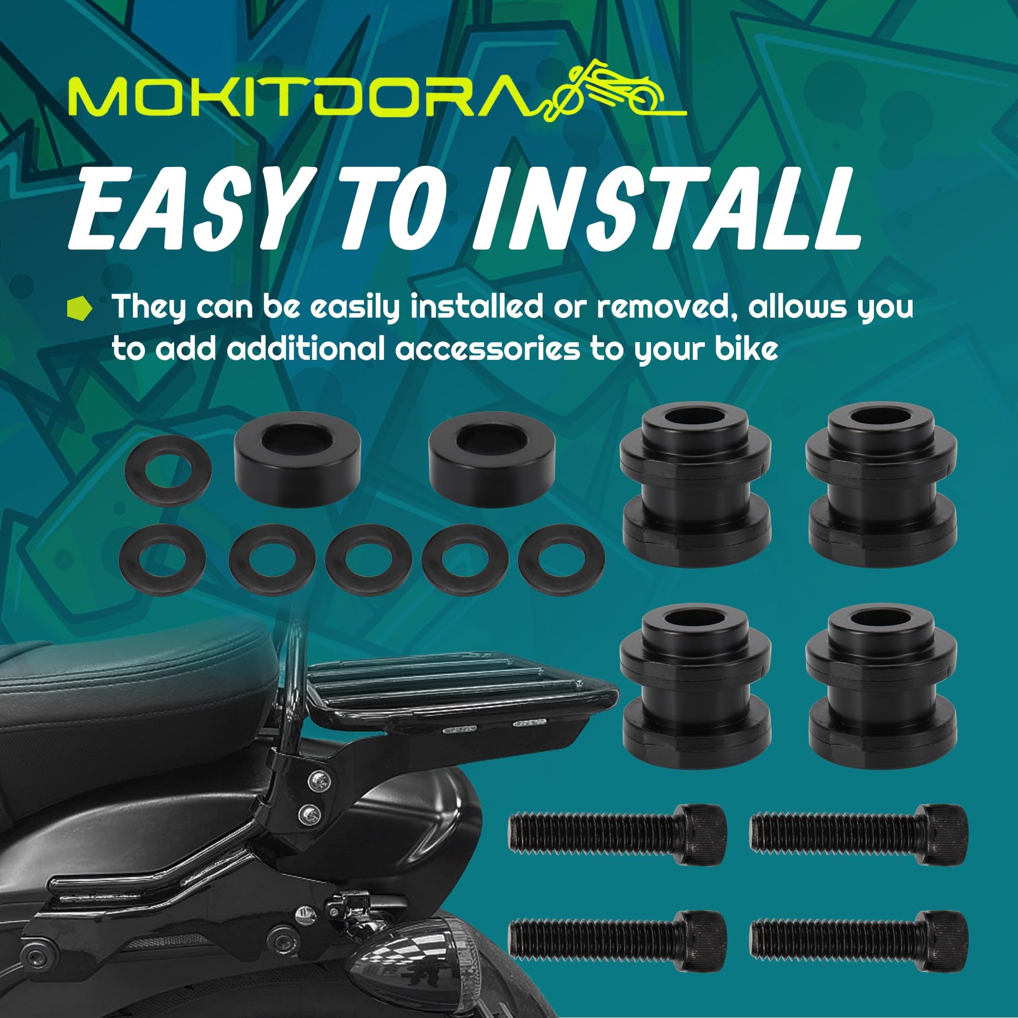 MoKitDora Hold Fast Sissy Bar Docking Hardware Kit for Harley 2018-later Softail Fat Boy FLFB, FLFBS, FXBR FXBRS FLDE, FLHC, FLH