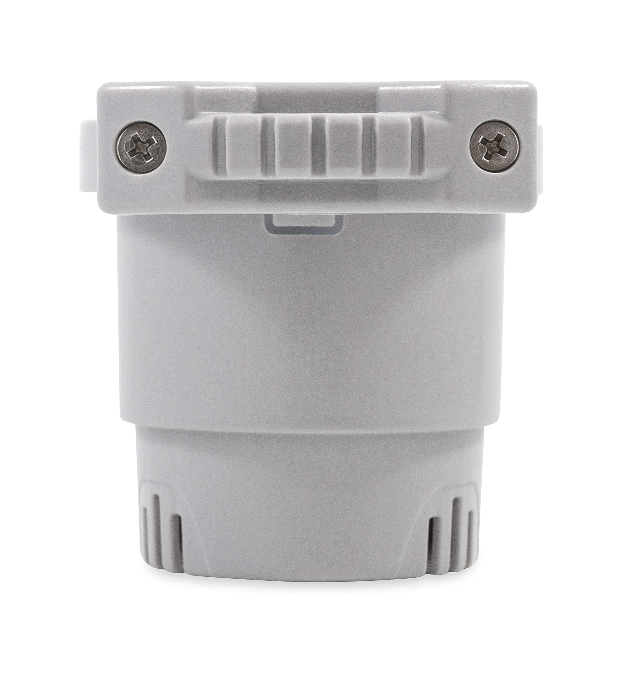 Camco Small Clamp Mounted Cup Holder-Provides A Secure Location For Your Beverage-Mountable For Up To 1-1/4-Inch Rail-Gray (5309