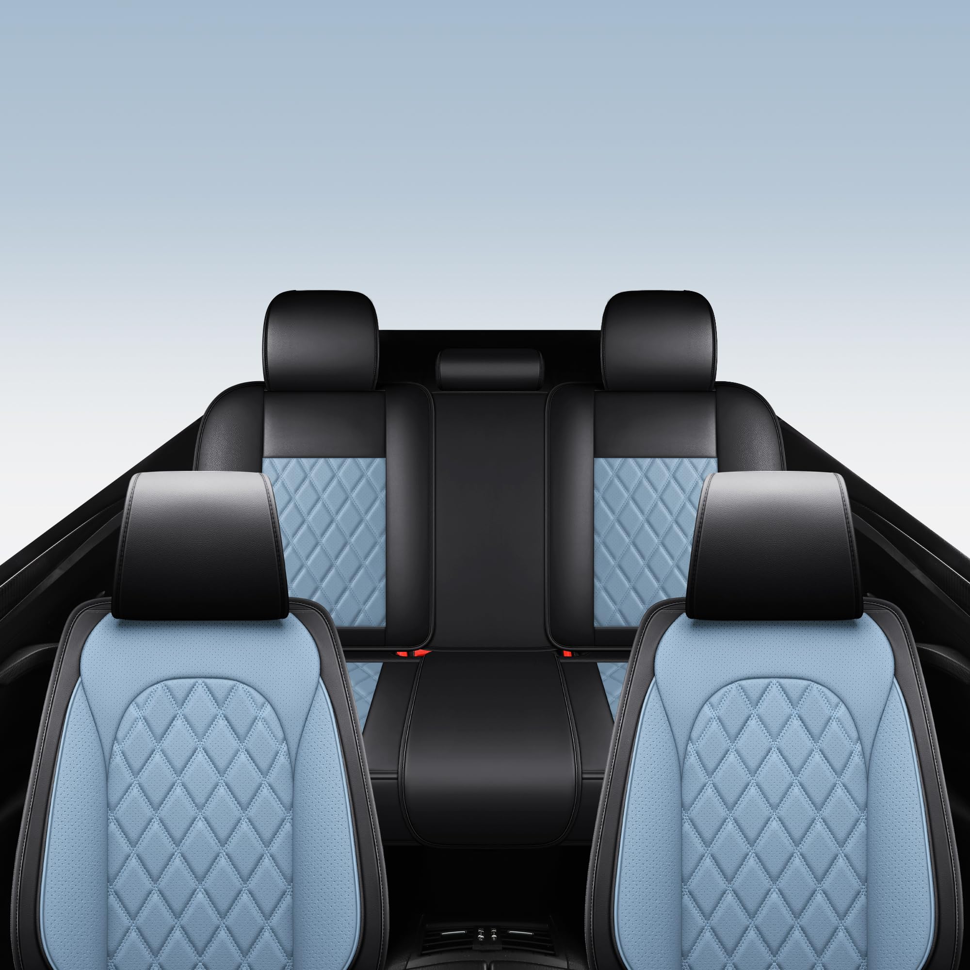 LINGVIDO Universal Waterproof Leather Car Seat Covers - Full Set Sport Cushion Protector for SUVs, Trucks, and Cars Automotive S