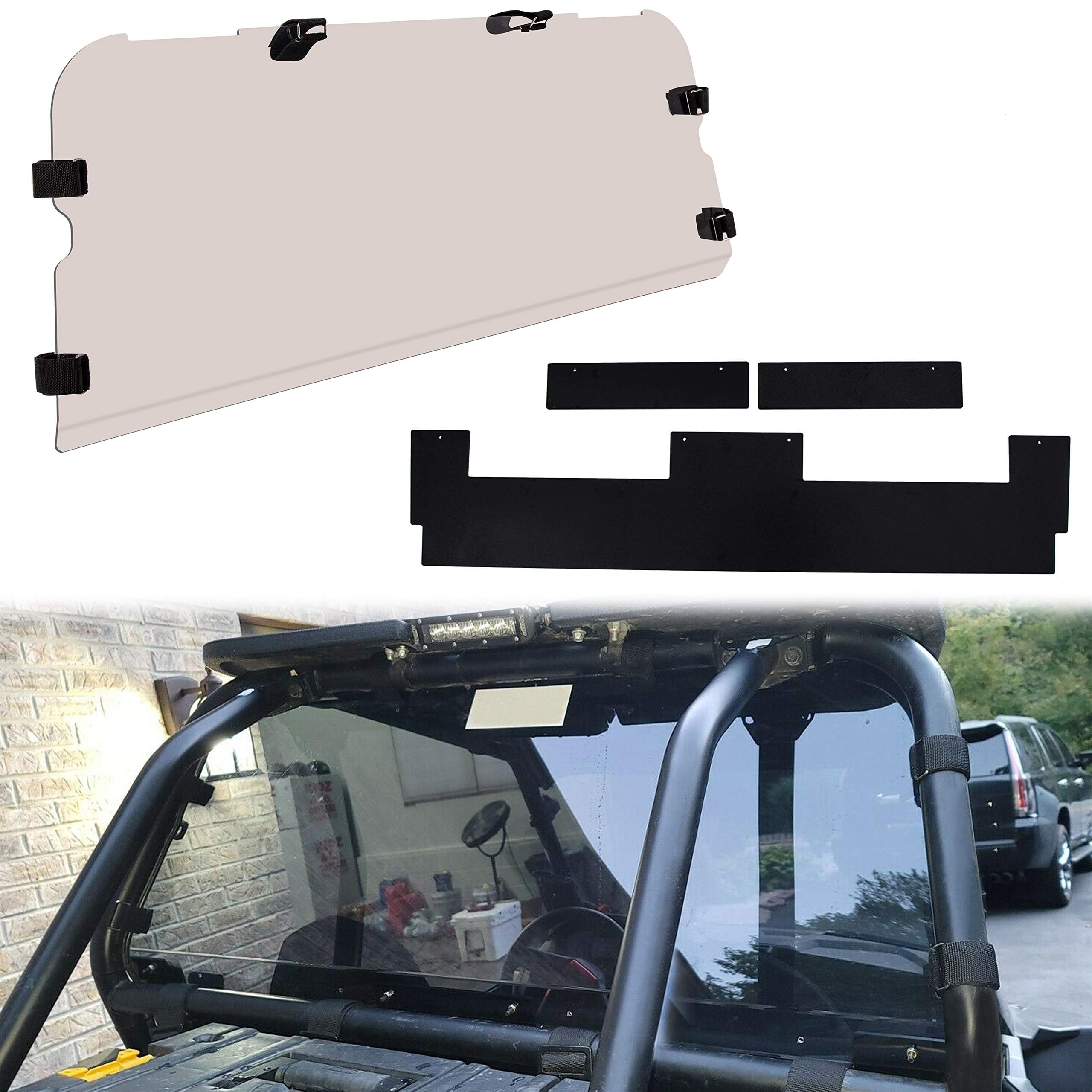 ECOTRIC Tinted Rear Windshield Compatible with 2014+ Polaris RZR XP 1000 XP 4 1000 2016-2022 RZR XP TURBO XP 4 TURBO Dark Windsc