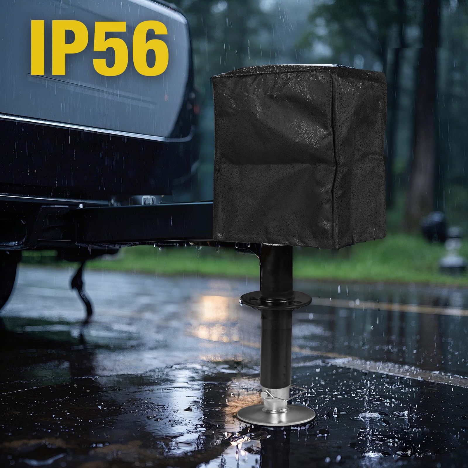 YELLOW JACKET Electric Trailer Jack, 5000lbs Power Tongue Jack 9''-32.5'' with Waterproof Protective Cover & LED Light for Lifti