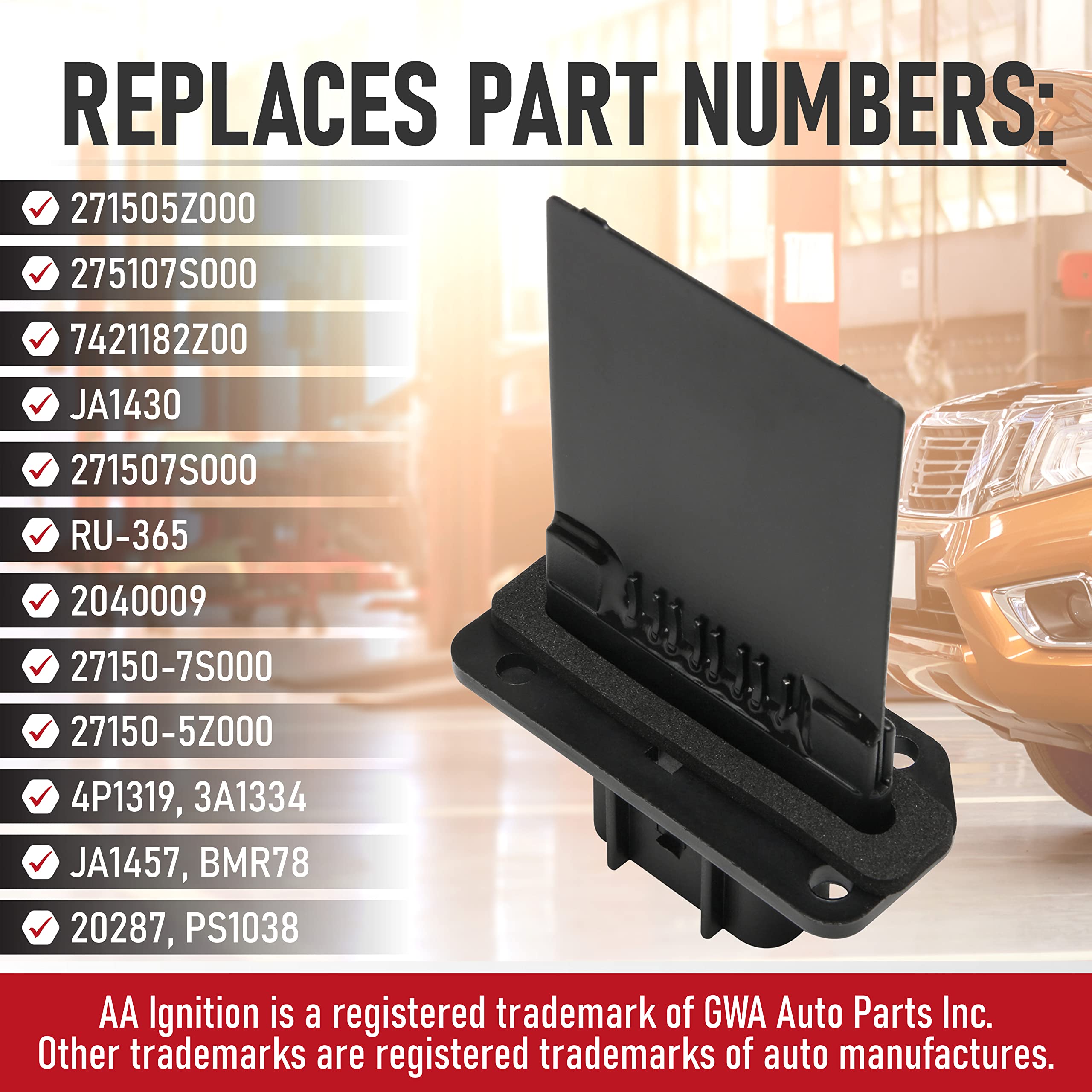 Hvac Blower Motor Resistor - Compatible With Nissan Vehicles - Armada, Frontier, Pathfinder, Quest, Titan, Xterra - Replaces 271