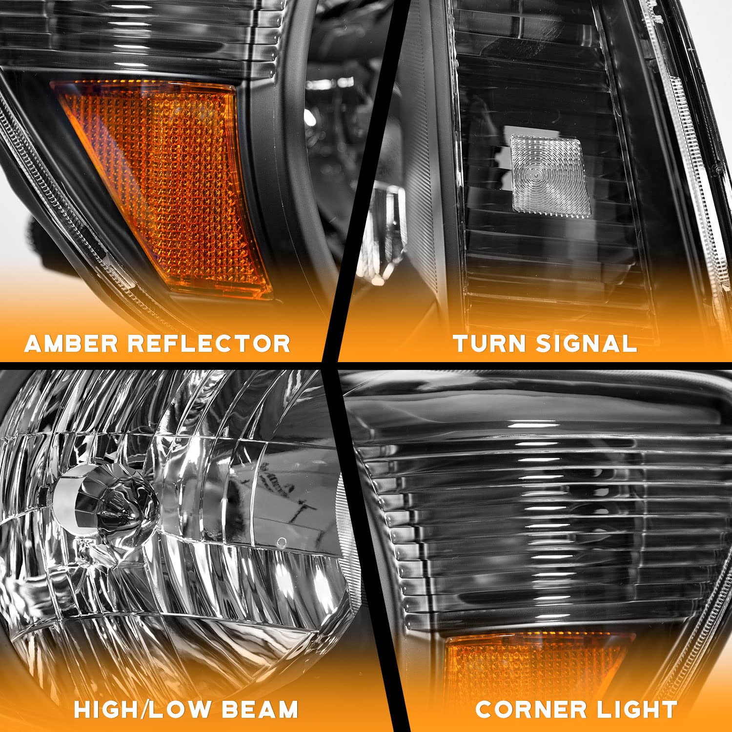 Weelmoto Headlights Assembly Compatible With 2005-2011 Toyota Tacoma Headlights Assemblies For 05 06 07 08 09 10 11 Tacoma Headl