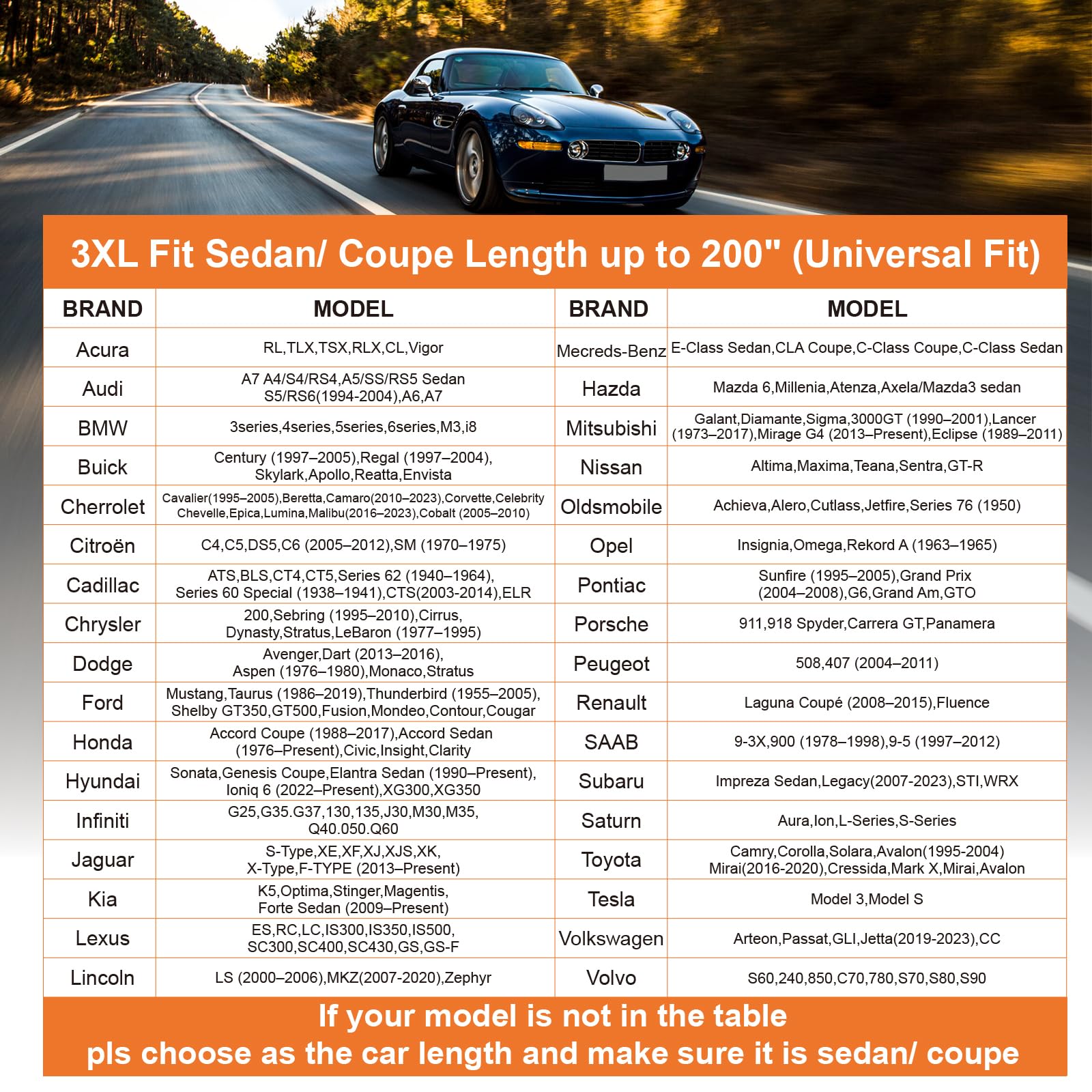 Seazen Car Cover With Zipper, 2 Layer Full Car Covers Waterproof/Uv Protection/Snowproof/Dustproof, Universal Car Cover (Fit Sedan-Length Up To 200)