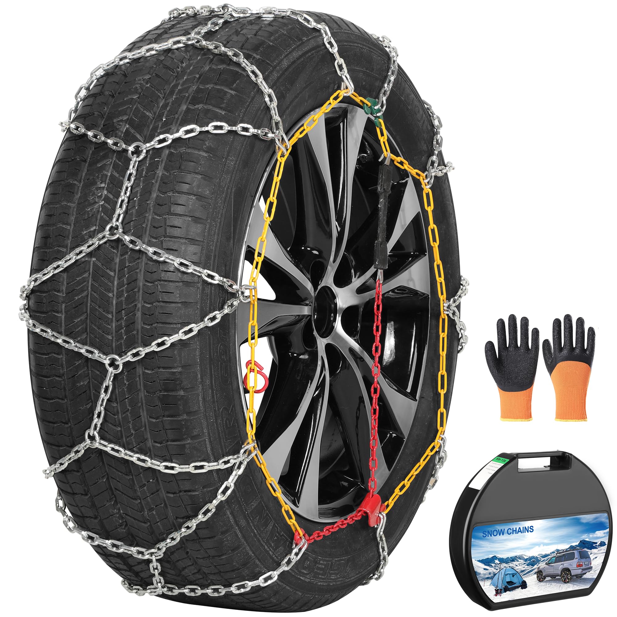 2 Packs Tire Chains Car Anti Slip Snow Chains For Suv/Truck/Car In Snow, Sand, Mud And Ice (Kn120)