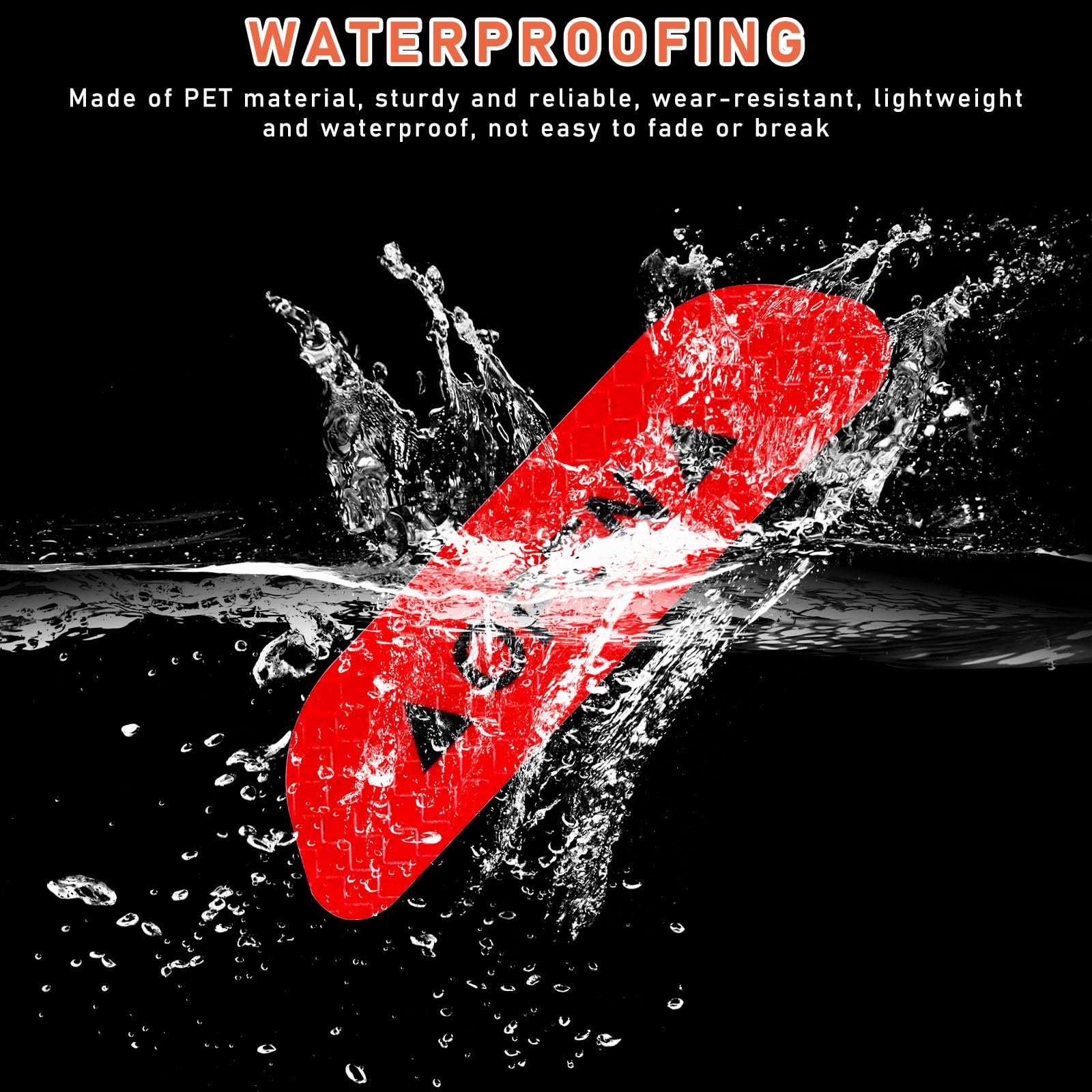 Ziciner 8 Pcs Car Door Open Reflective Stickers, Night Visibility Safety Warning Auto Anti-Collision Protective Strip, Universal