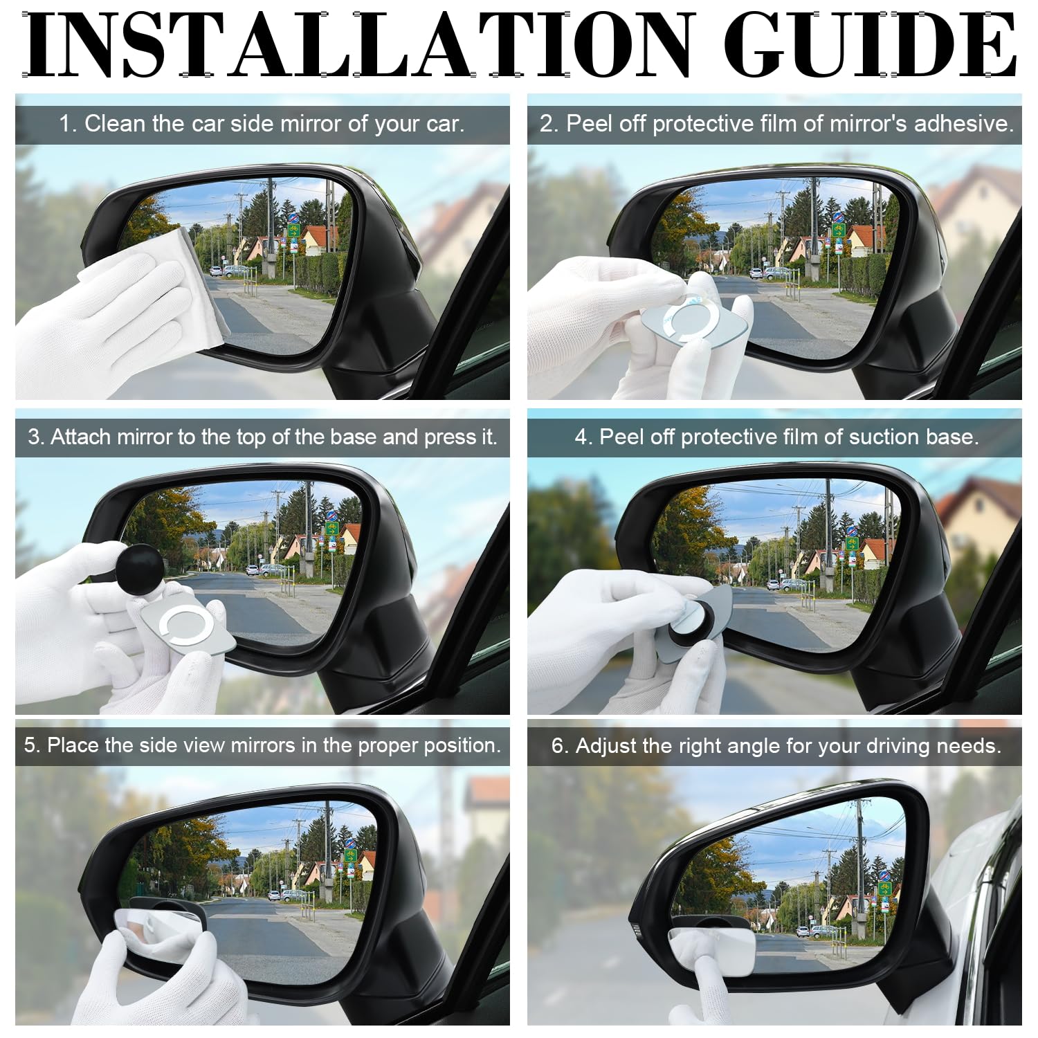 Livtee Blind Spot Car Mirror, Hd Glass Frameless Convex Side Mirror Blindspot, Wide Angle Rear View Car Mirrors For Cars Suv Trucks And Rvs - Car Accessories