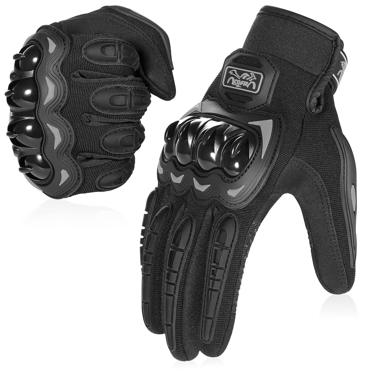Cofit Motorcycle Gloves For Men And Women, Full Finger Touchscreen Motorbike Gloves For Bmx Atv Mtb Riding, Road Racing, Cycling, Climbing, Motocross - Black Xl