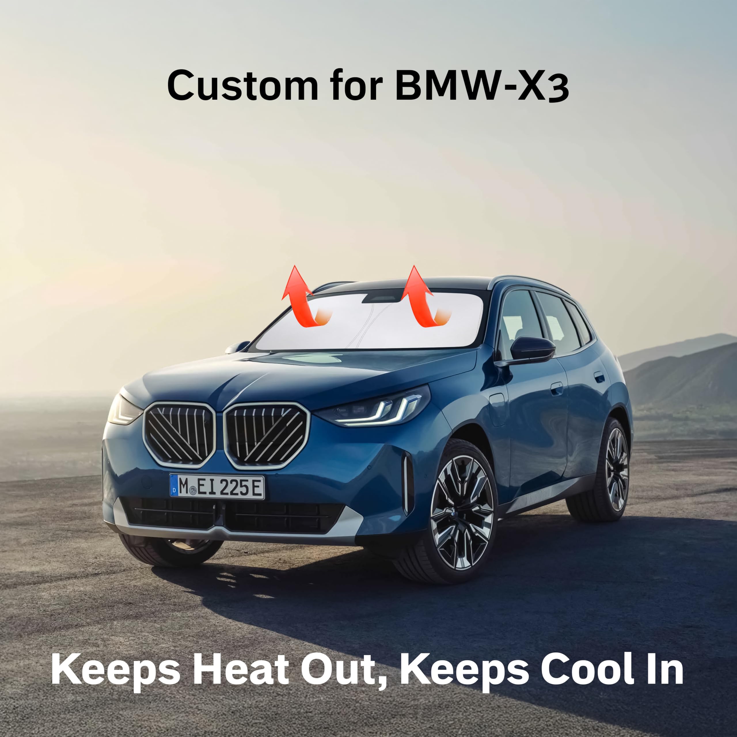 Bmw X3 Econour Car Windshield Sunshade 2018-2025 - 240T Polyester Material Cars Sun Visor Reflector Blocks Uv Rays - Foldable Su