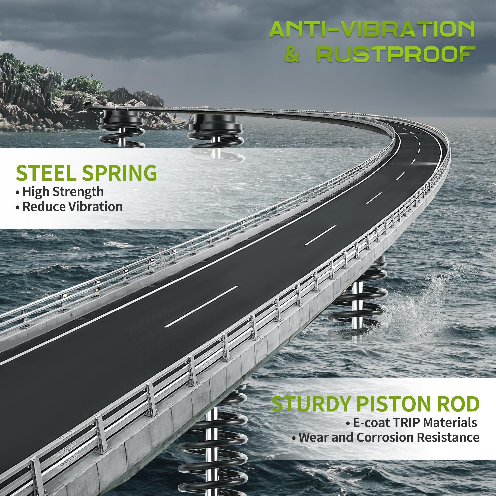 Autosaver88 Rear Load Shocks And Strut Compatible With 1992-1999 C1500, C2500 Suburban, 1996-2014 Express 1500, 1995-2000 Tahoe,