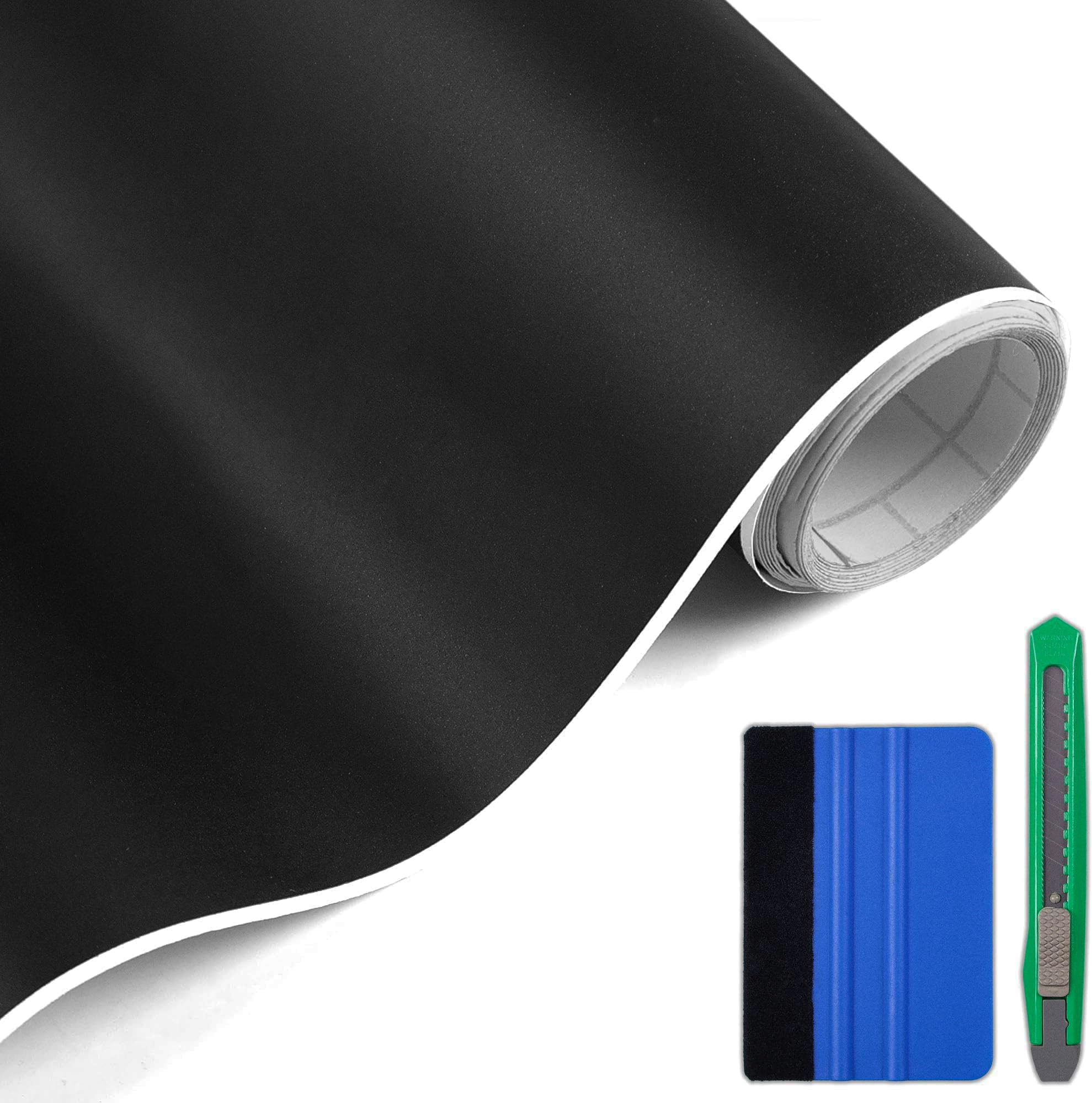 Arespark Matte Black Vinyl Wrap, Car Wrap Film Vinyl Roll Self Adhesive Film Black Sticker For Automotives Motos Interior Exteri