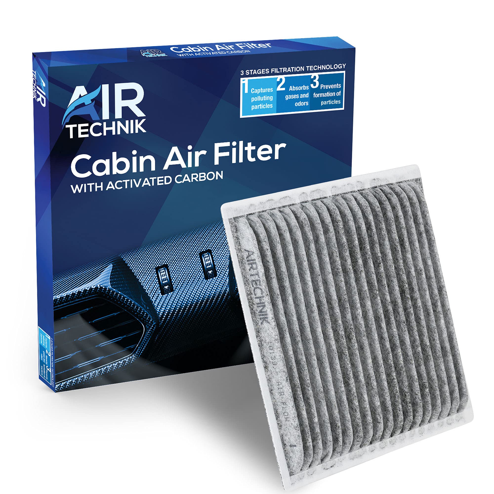 AirTechnik CF10139 Cabin Air Filter w/Activated Carbon | Fits Scion TC 2005-2010, XA 2004-2006, XB 2004-2006 / Toyota Echo 2000-