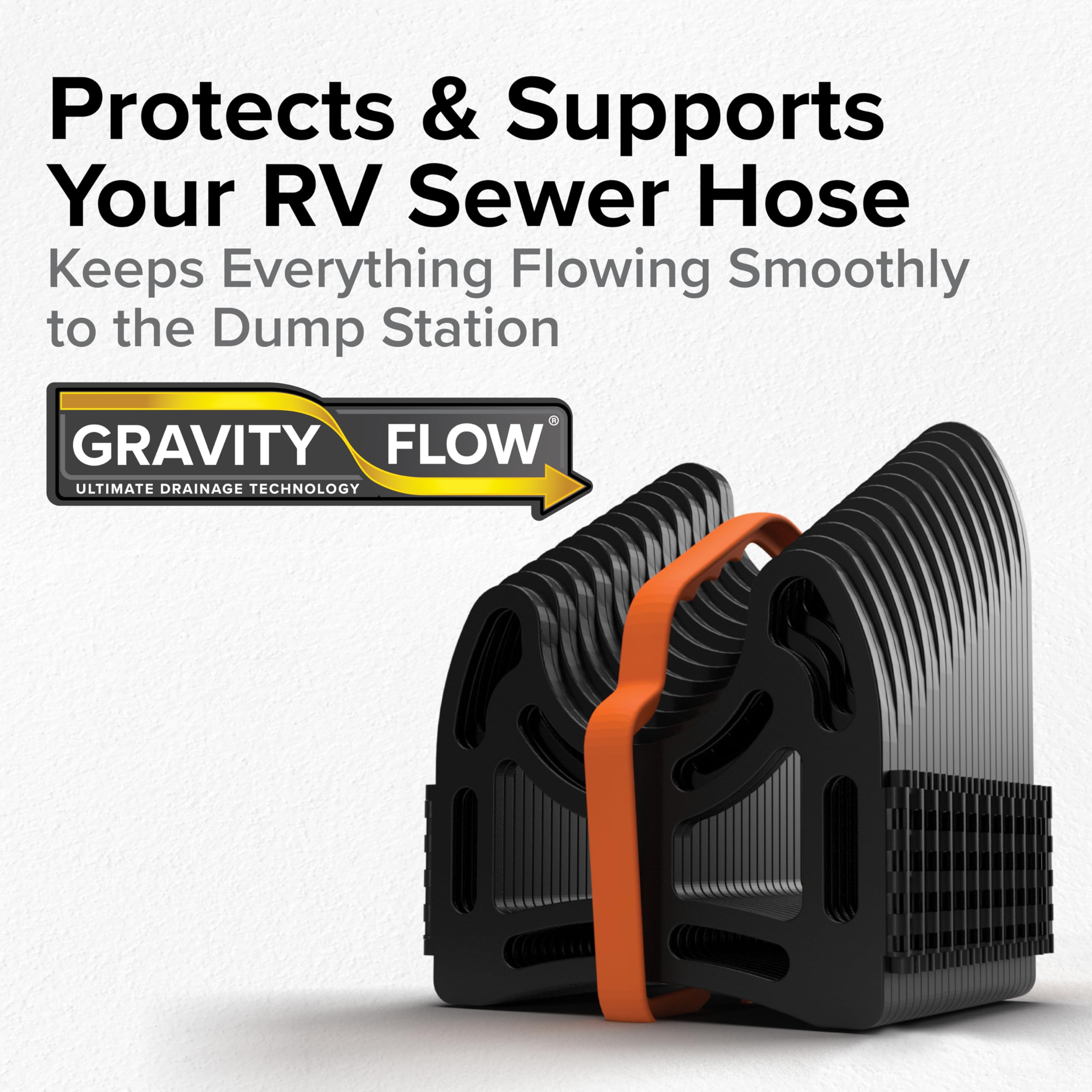 Camco Sidewinder 15-Ft Rv Sewer Hose Support - Flexible Telescoping Design For Avoiding Obstacles & Deep Cradles Secure Rv Sewer