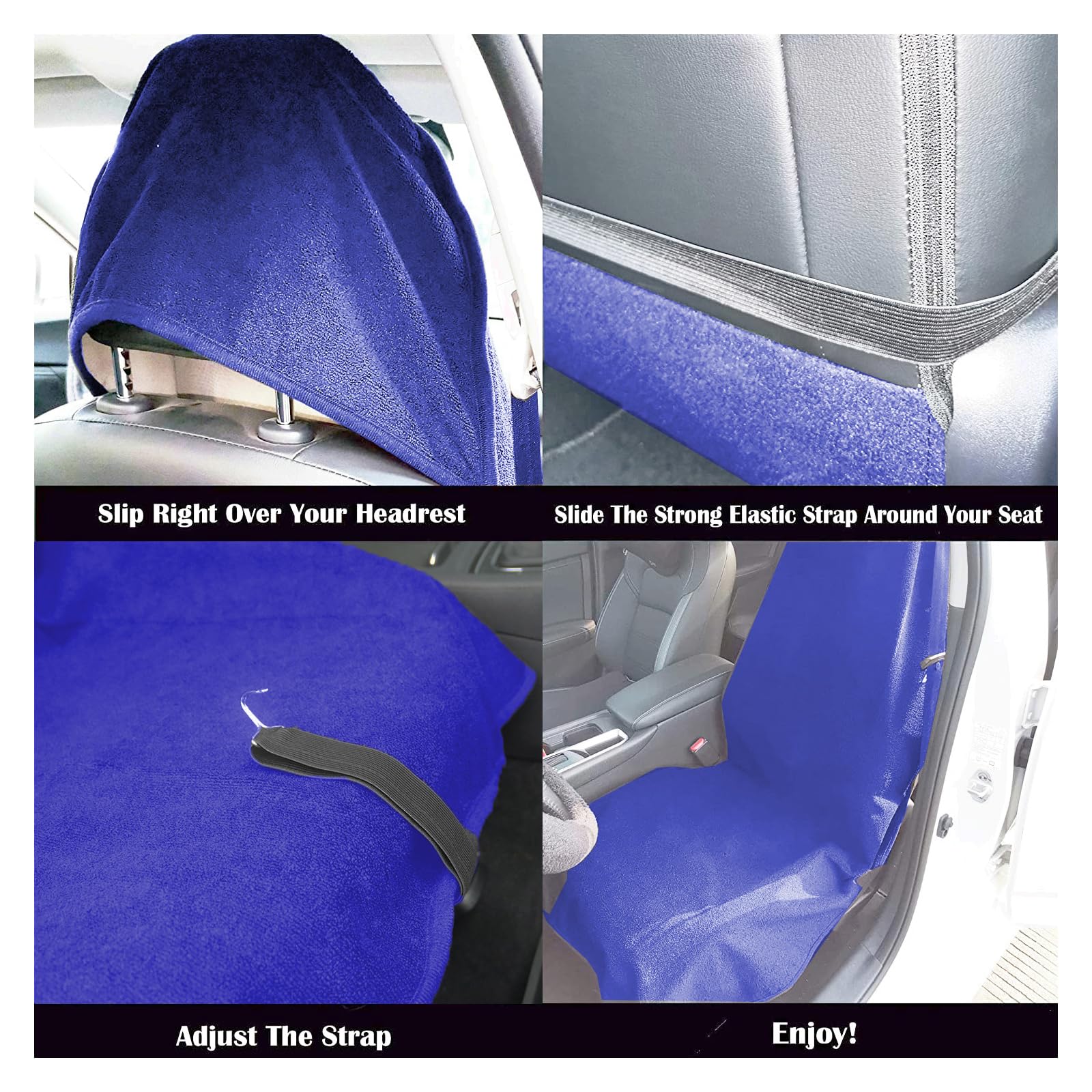 Loyagour Car Seat Cover Protector Front Seats,For Gym Workout,Running,Swimming,Beach And Hiking,Waterproof Sweat Towel Bucket Seat Covers For Trucks Suv Jeep (Blue, 1Pcs)