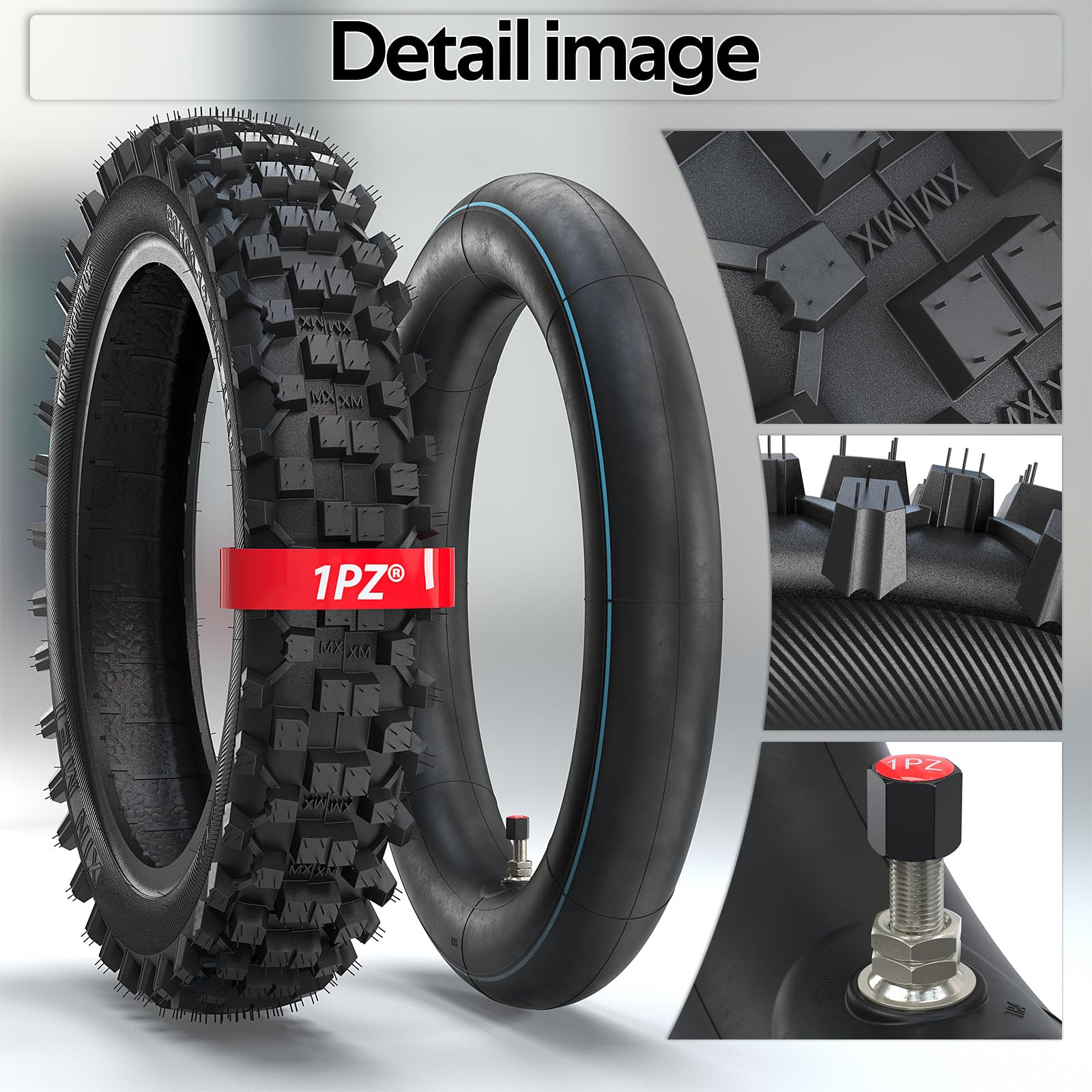 1Pz Ehx-C8K 3.00-12 Tire & Inner Tube 80/100-12 Replacement For Honda Crf70 Xr70 Cr60R Klx110 Kx60 Suzuki Drz110 Ds80 Jr80 Rm50 Pw80 Ttr Yz60 65Sx 90Cc 110Cc 125Cc Ssr Off Road Motocross Pit Dirt Bike