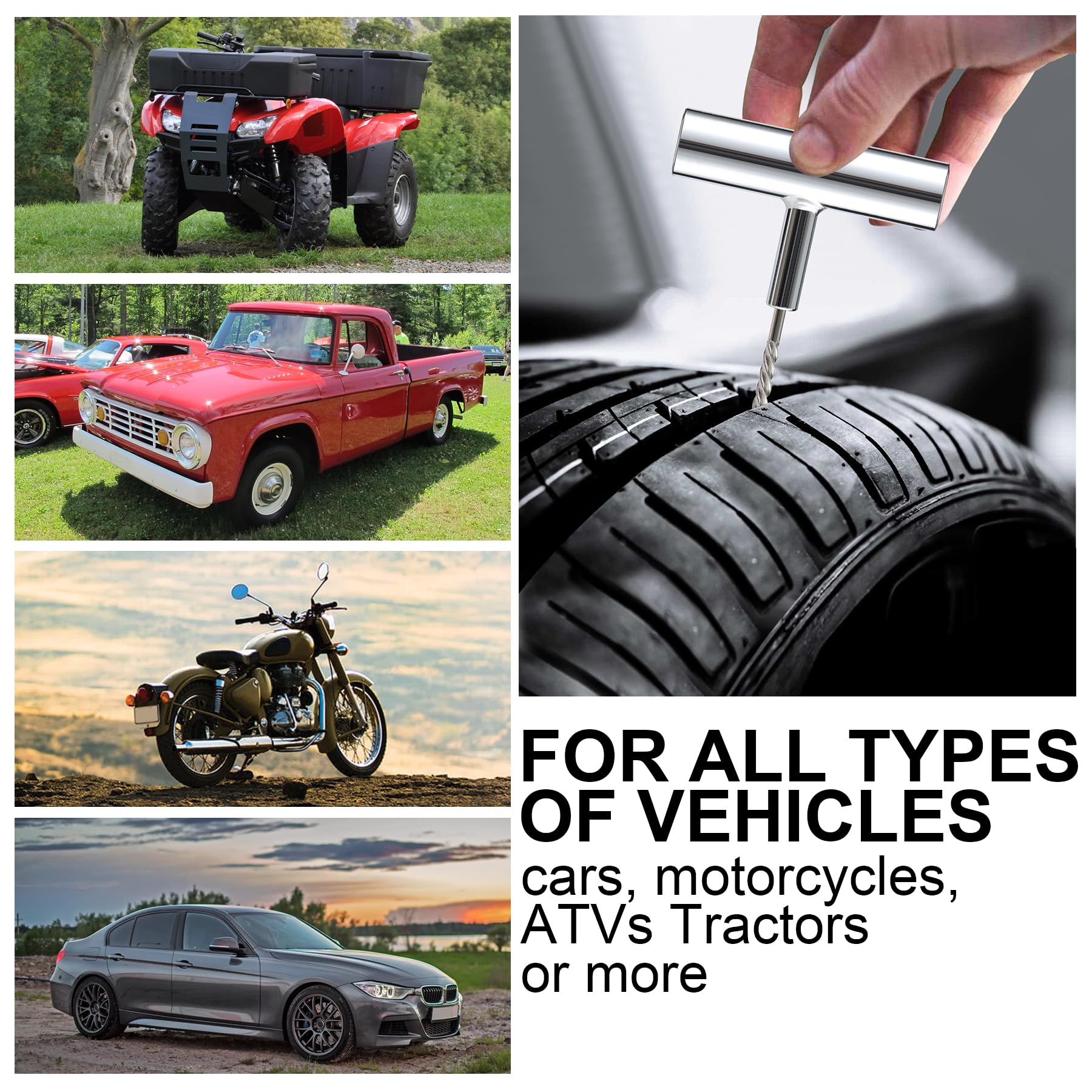 Singaro Tire Repair Kit With Plugs, 68Pcs Tire Plug Kit Heavy Duty Professional For Car, Motorcycle, Jeep, Truck, Tractor Flat T