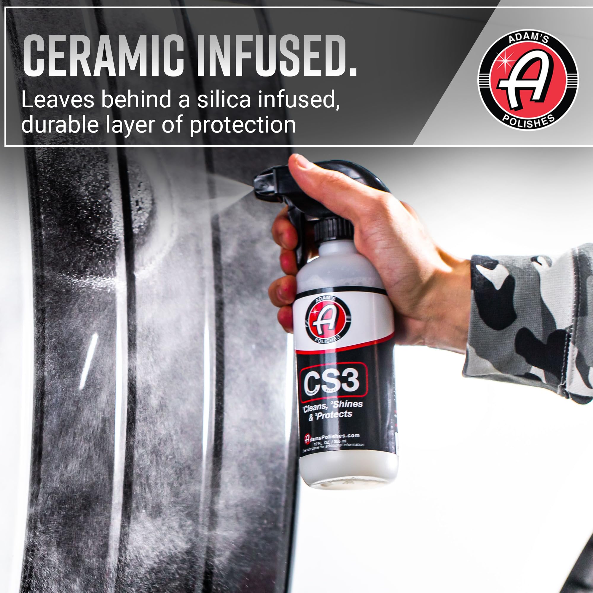 Adams Cs3 (12Oz) - Ceramic Spray Coating That Cleans, Shines & Protects  Top Coat Car Wash Polish & Paint Protectant Stronger Th