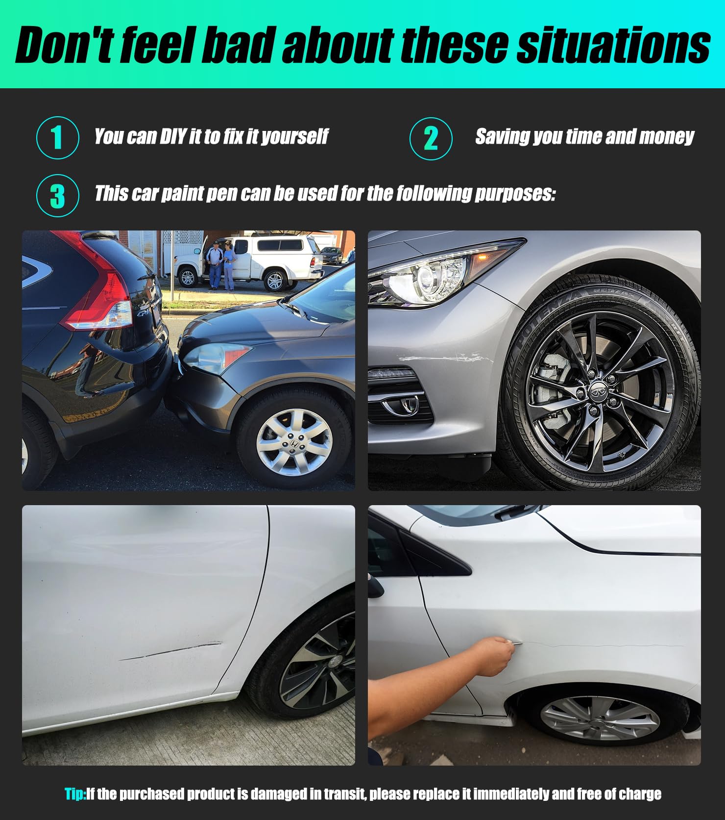 Car Scratch Repair, Car Paint Touch Up, Premium Car Scratch Remover For Deep Scratches, Precise Auto Touch Up Paint (Grey)