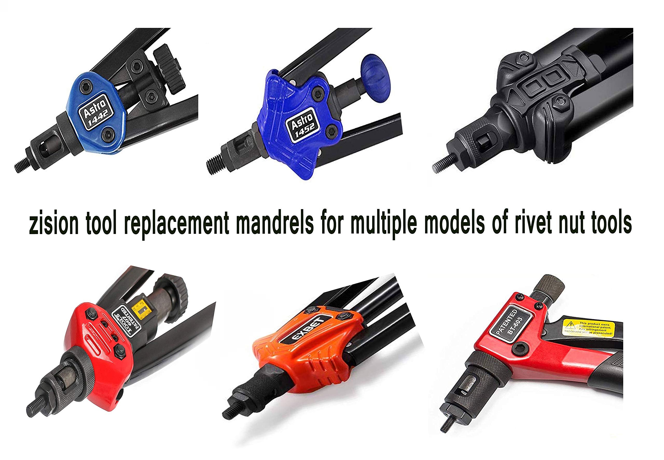 Zision Tool 10-24 Rivet Nut Tool Tip, Replacement Mandrel
