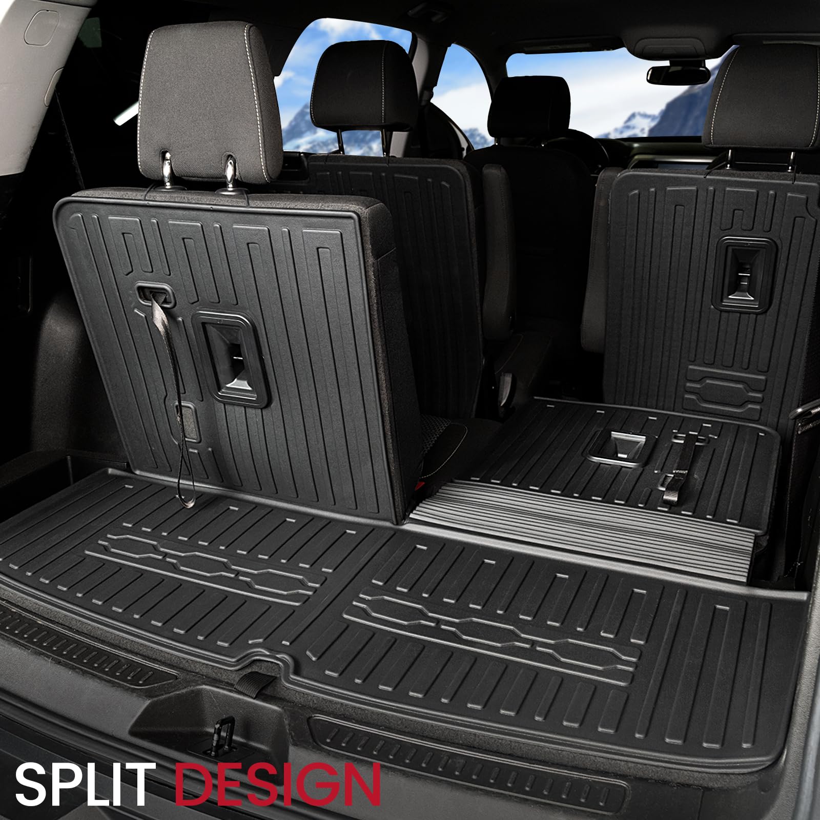 JOULARISE Cargo Mat & Backrest Mats for 2017-2023 GMC Acadia, All-Weather TPE, 21.85 x 2.56 x 21.26 inches
