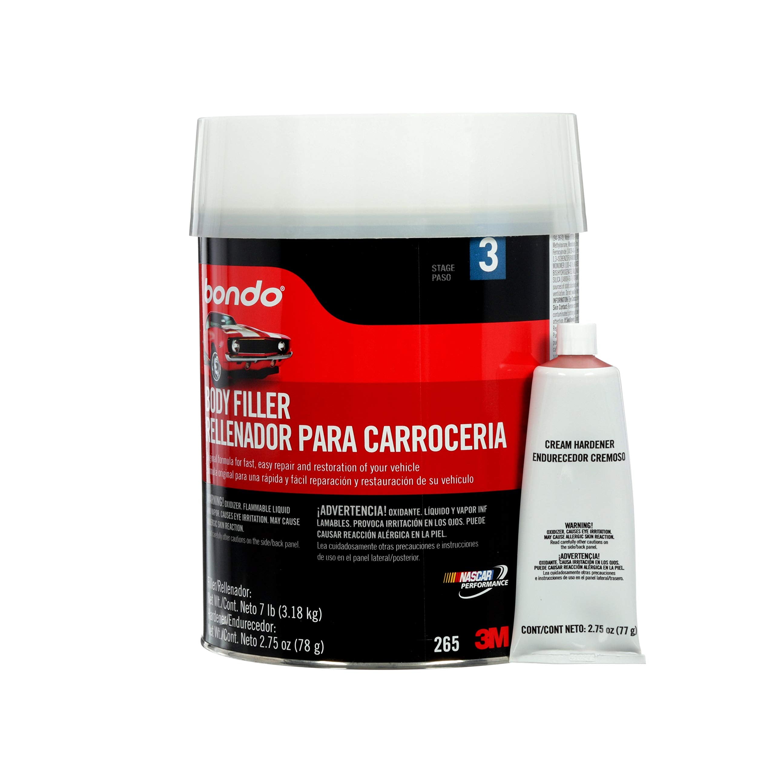 Bondo Body Filler, Original Formula For Fast, Easy Repair & Restoration For Your Vehicle, 00265, Filler 6.30 Lb And Hardener 2.7