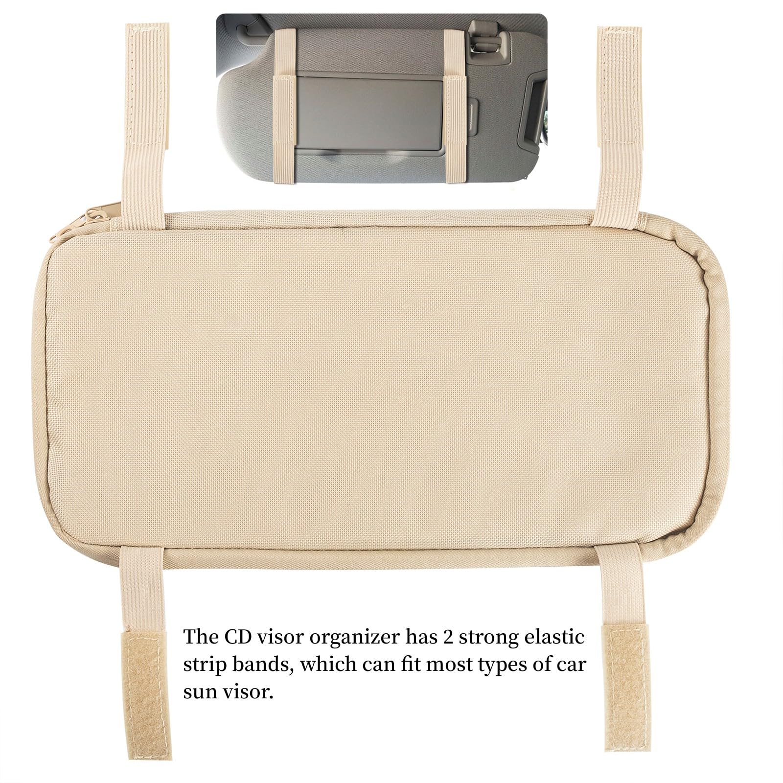 Alavisxf Xx Car Cd Holder, Dvd Vehicle Visor Storage Orangizer, Large Capacity Cd Visor Case With 12 Sleeves, 1 Mesh Pocket, 1 P