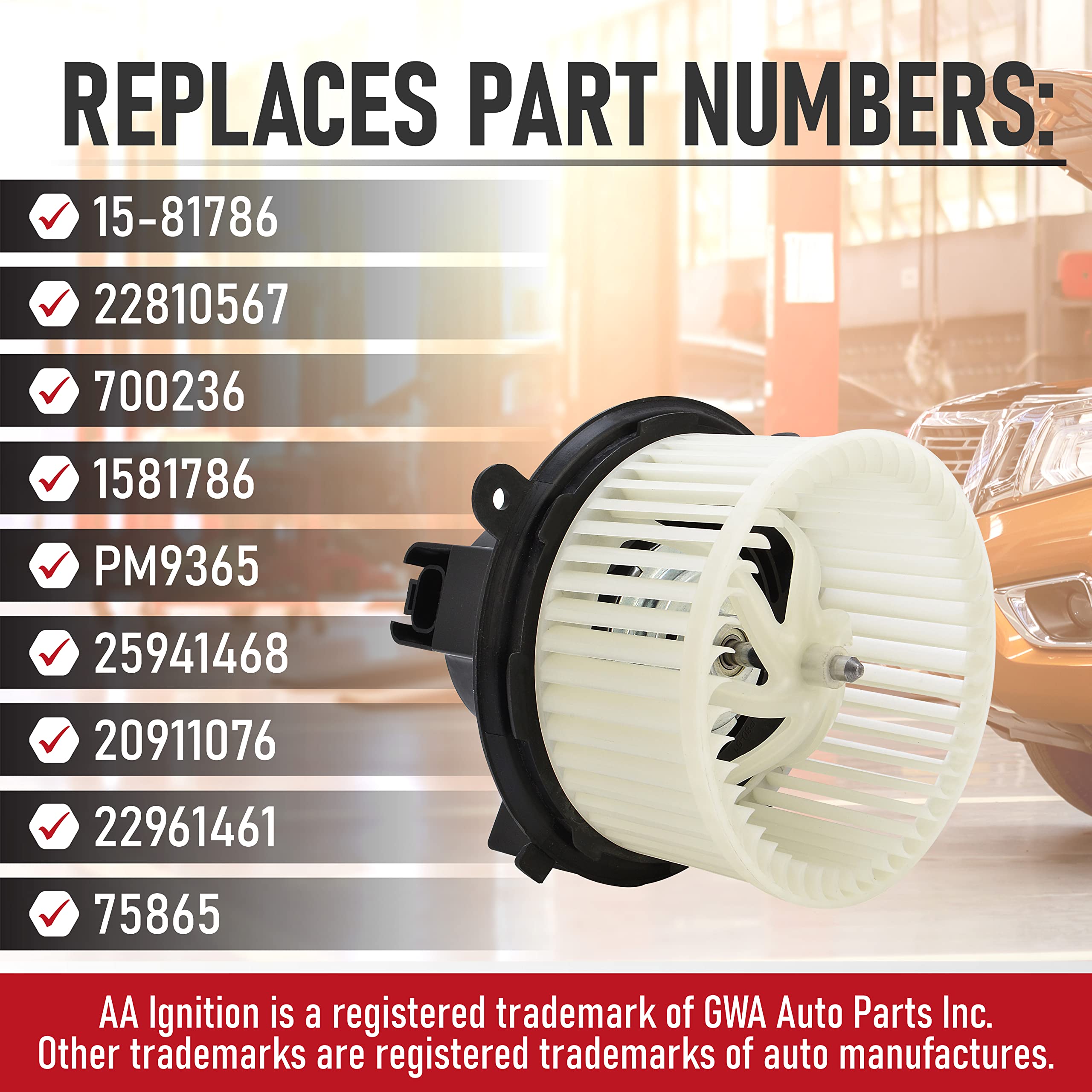 Ac Heater Blower Motor With Fan - Compatible With Buick, Chevy, Gmc & Saturn Vehicles - Enclave, Silverado, Silverado 3500 Hd, T