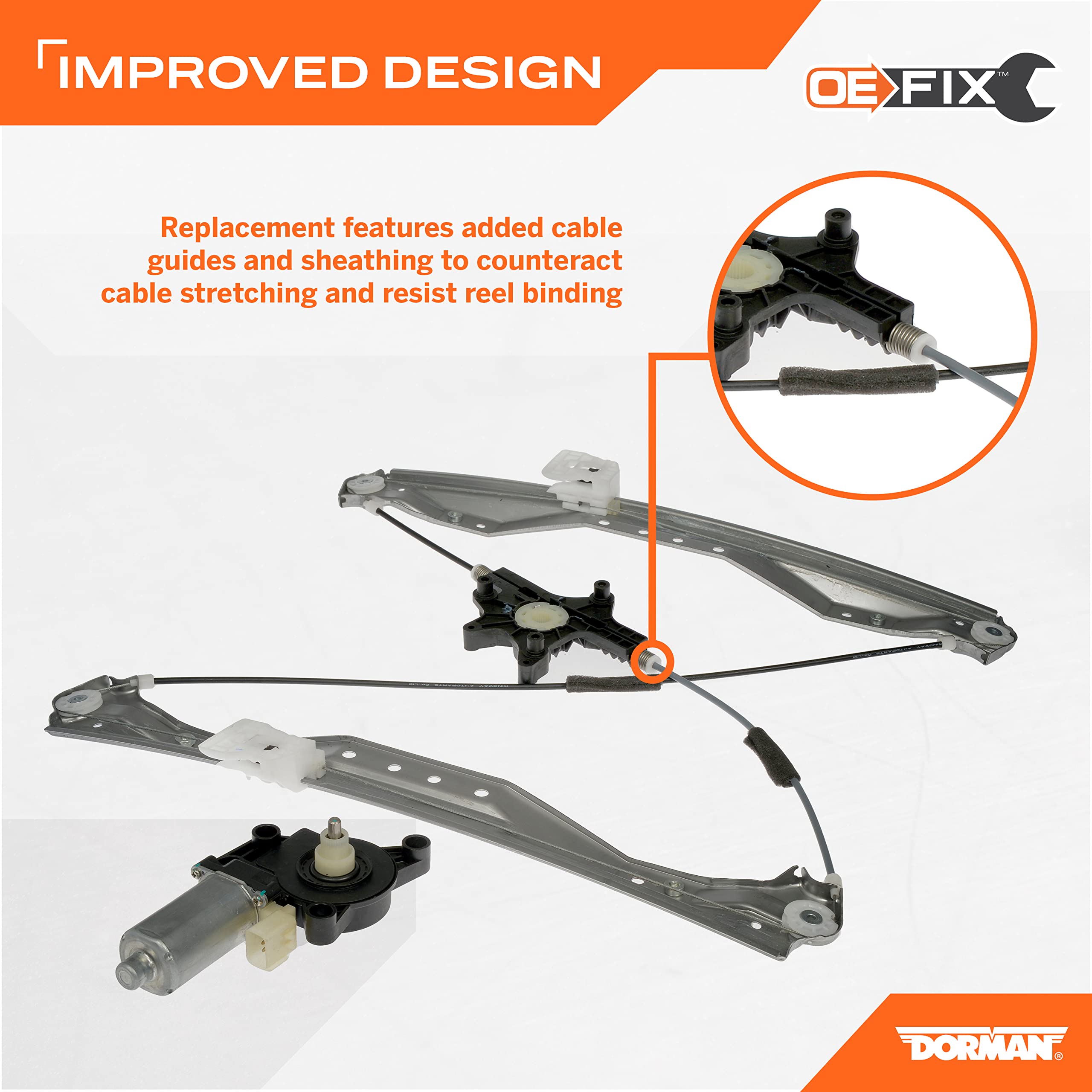 Dorman 748-508 Front Driver Side Power Window Regulator and Motor Assembly Compatible with Select Chrysler/Dodge/Ram Models (OE