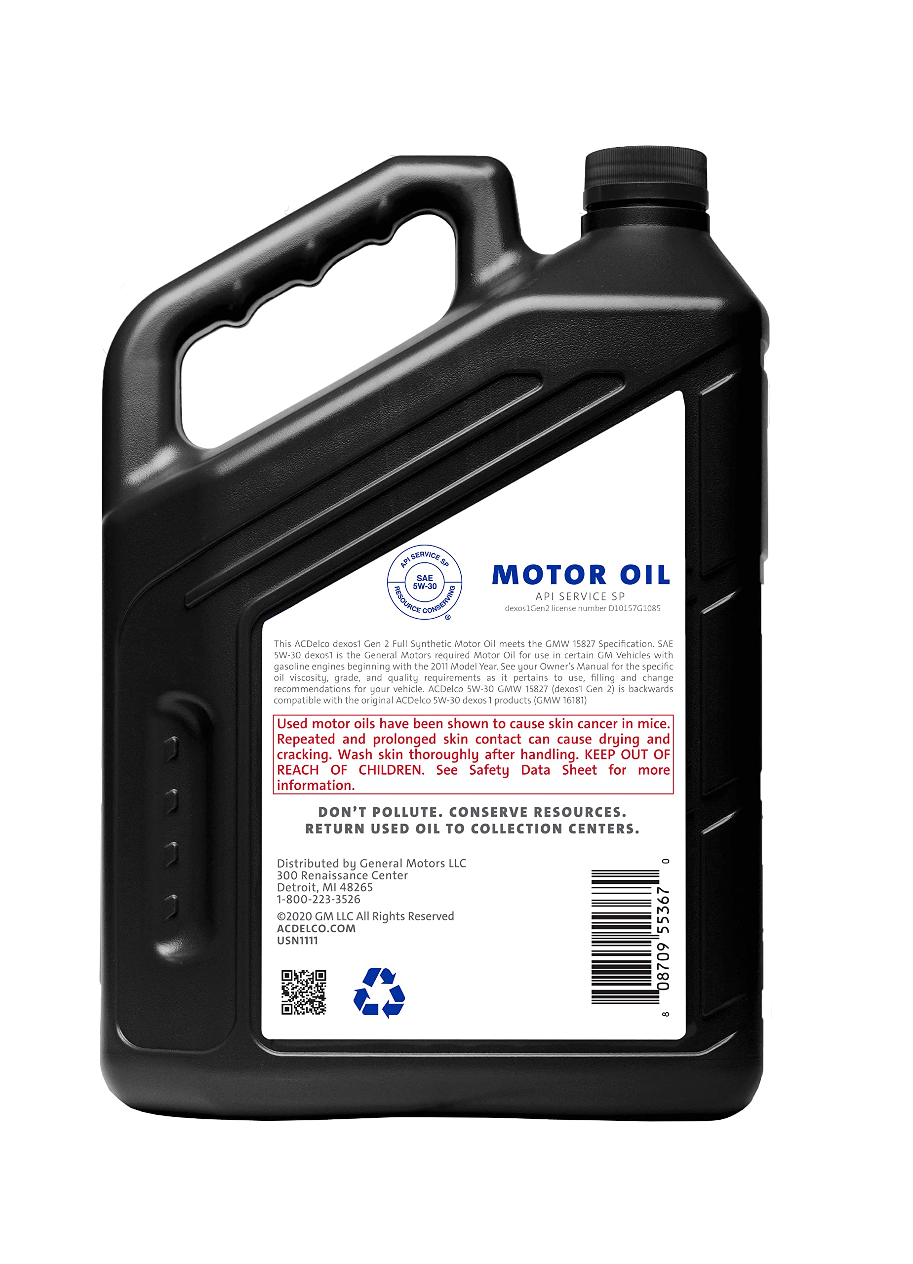 ACDelco GM Original Equipment 10-9330 (19432322) dexos1 GEN 3 Full Synthetic 5W-30 Motor Oil - 5 qt