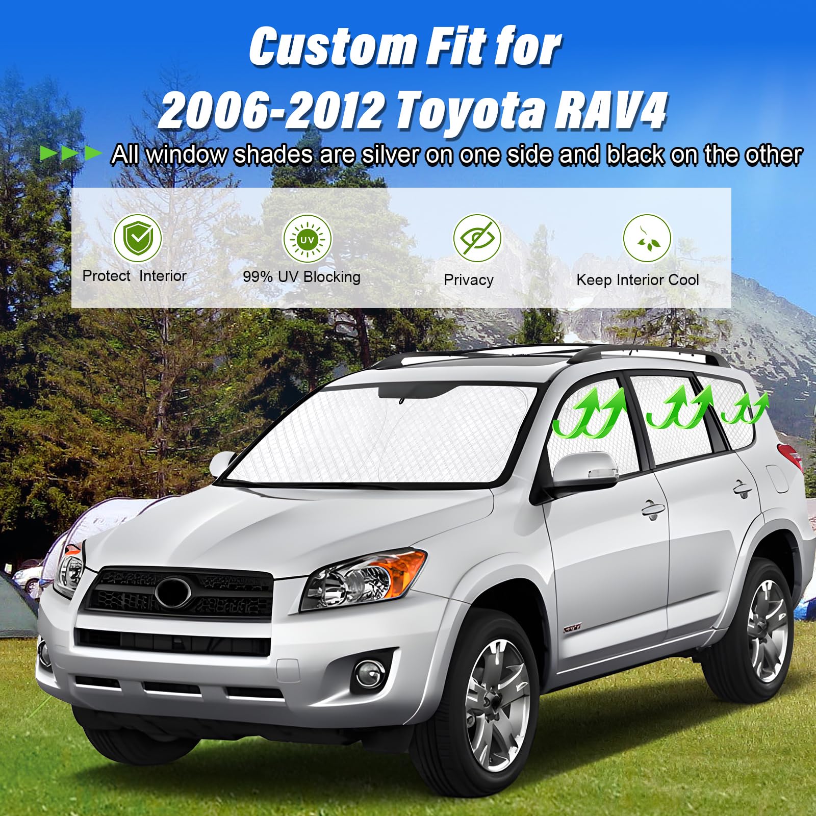 Kmf 8Pcs Full Window Sun Shade Custom Fit For Subaru Crosstrek Accessories 2018-2023, Sunshade Privacy Car Window Covers For Win