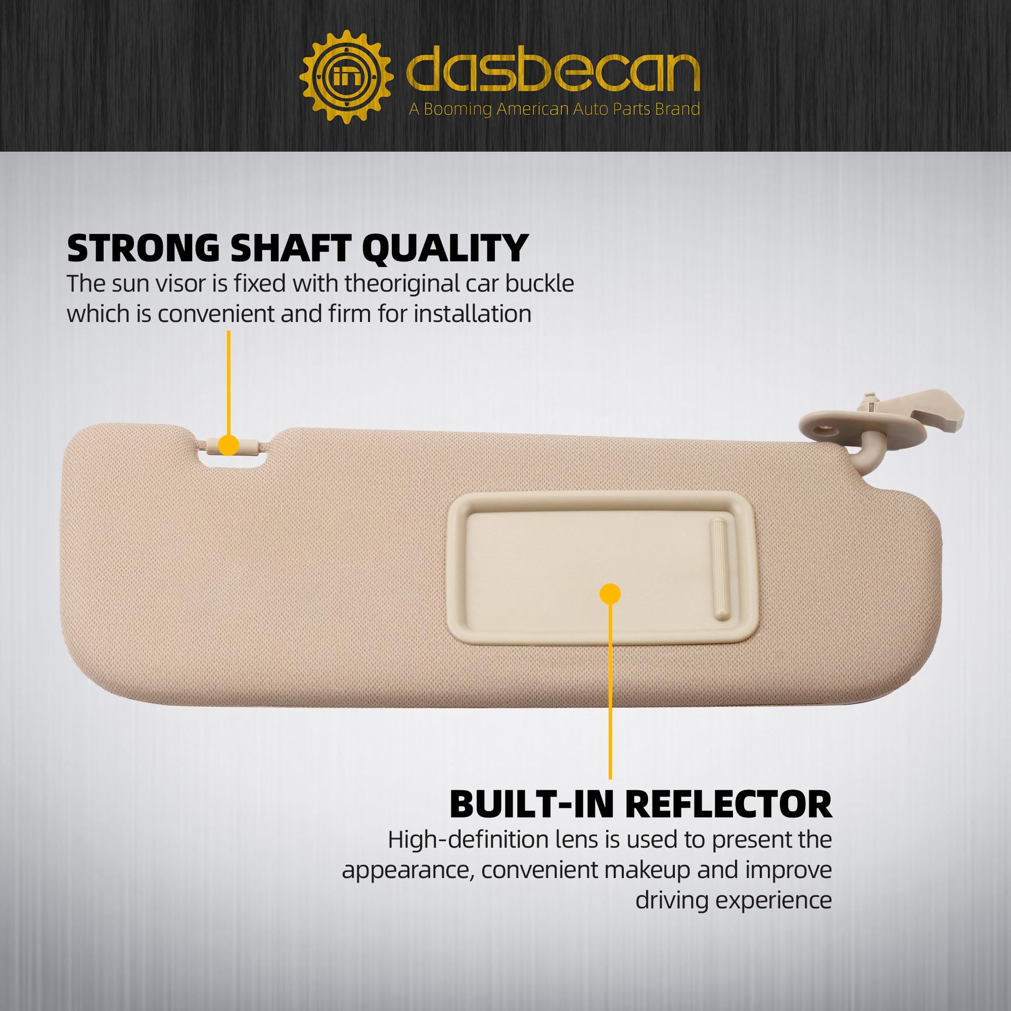 Dasbecan Beige Pair Sun Visor Compatible With Hyundai Elantra 2011 2012 2013 2014 2015 Replaces# 852103X000Tx