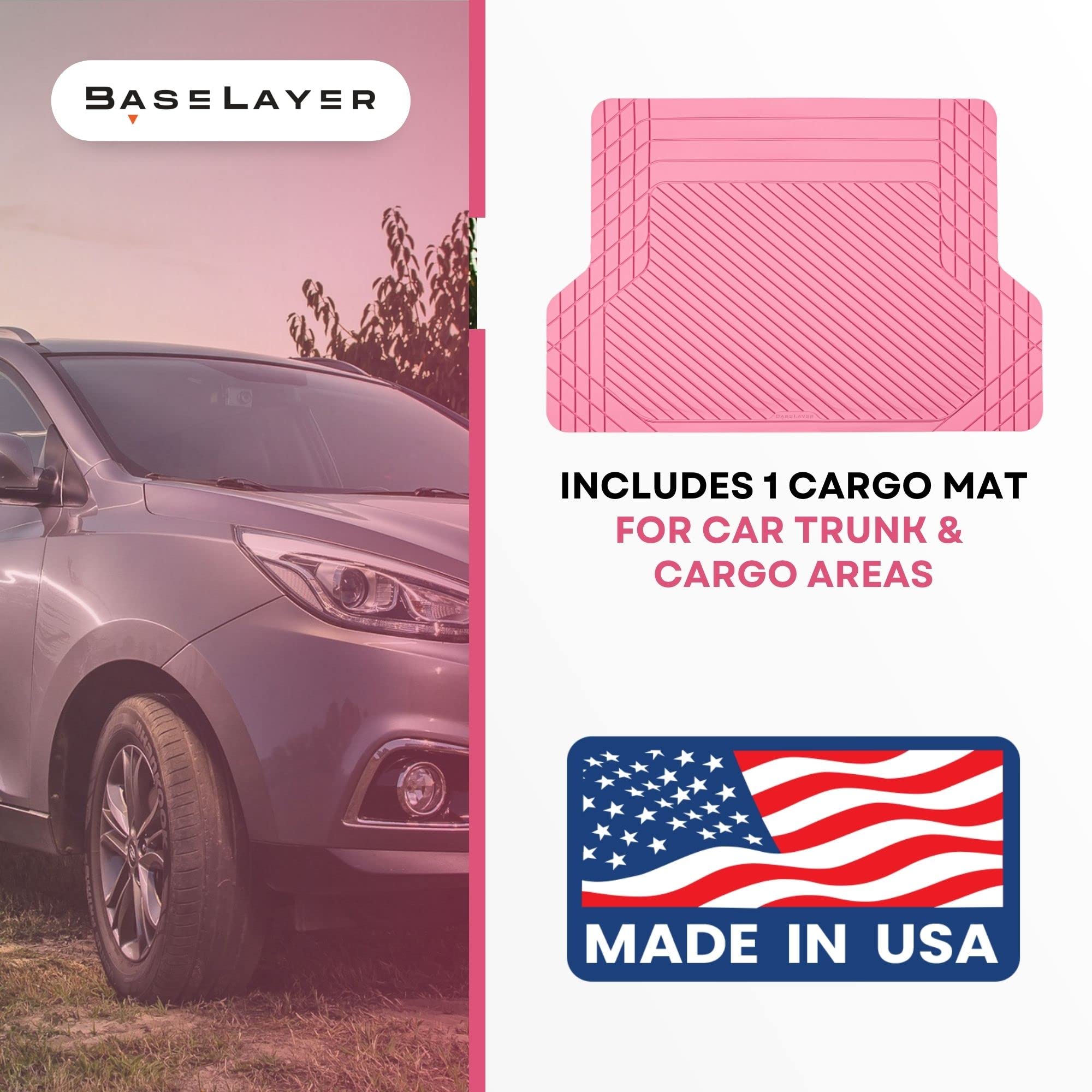 Baselayer Cut-To-Fit™ Pink Cargo Liner Mat - Universal Waterproof Floor Mats For Most Vehicles, Durable All-Weather Mats - Made In Usa