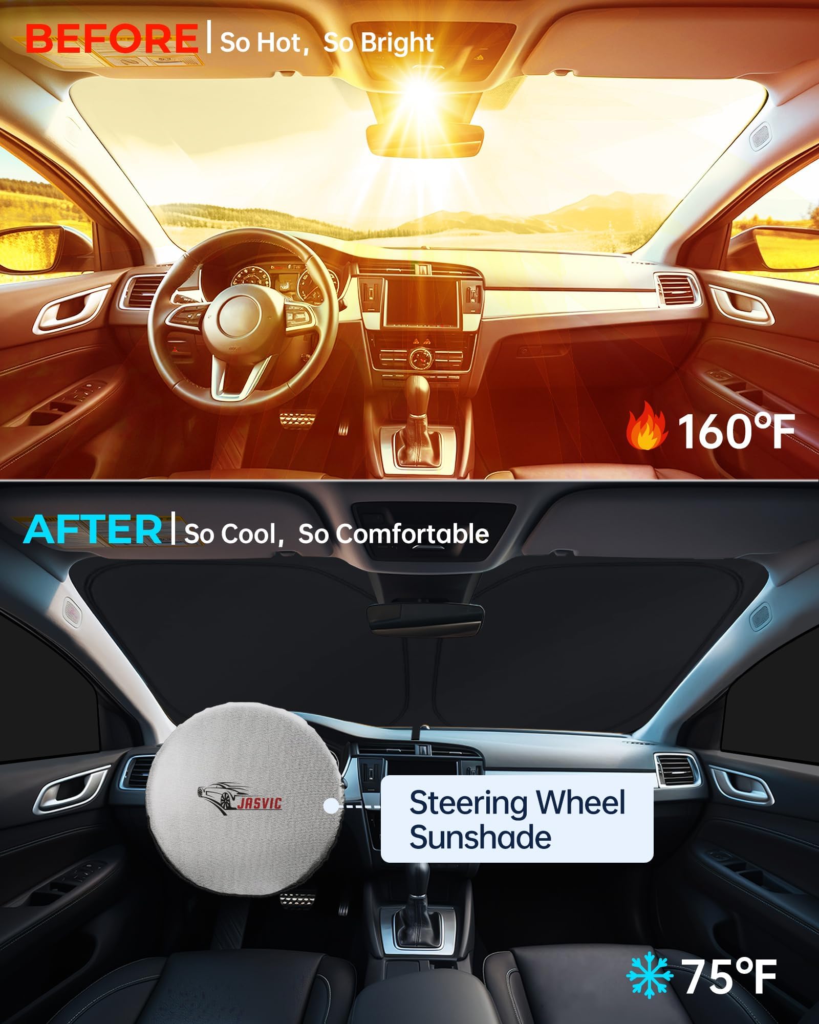 for Jeep Grand Cherokee 2022-2025 (NOT for Grand Cherokee L) Car Window Shades, 8pcs Privacy Sun Shade Set for Front Windshield