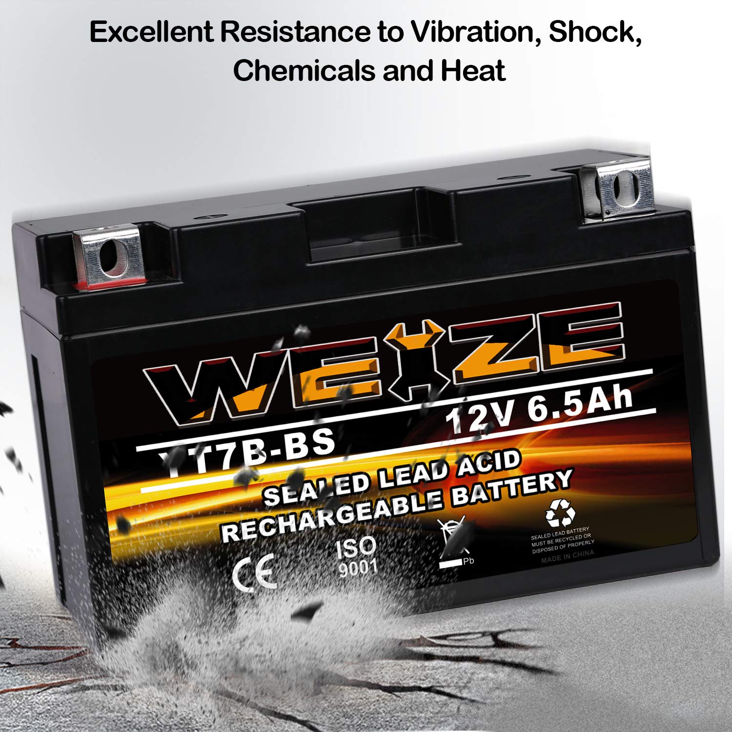 Weize Yt7B-Bs Battery High Performance - Maintenance Free - Sealed Agm Motorcycle Battery Yt7B Bs For Yamaha Atv