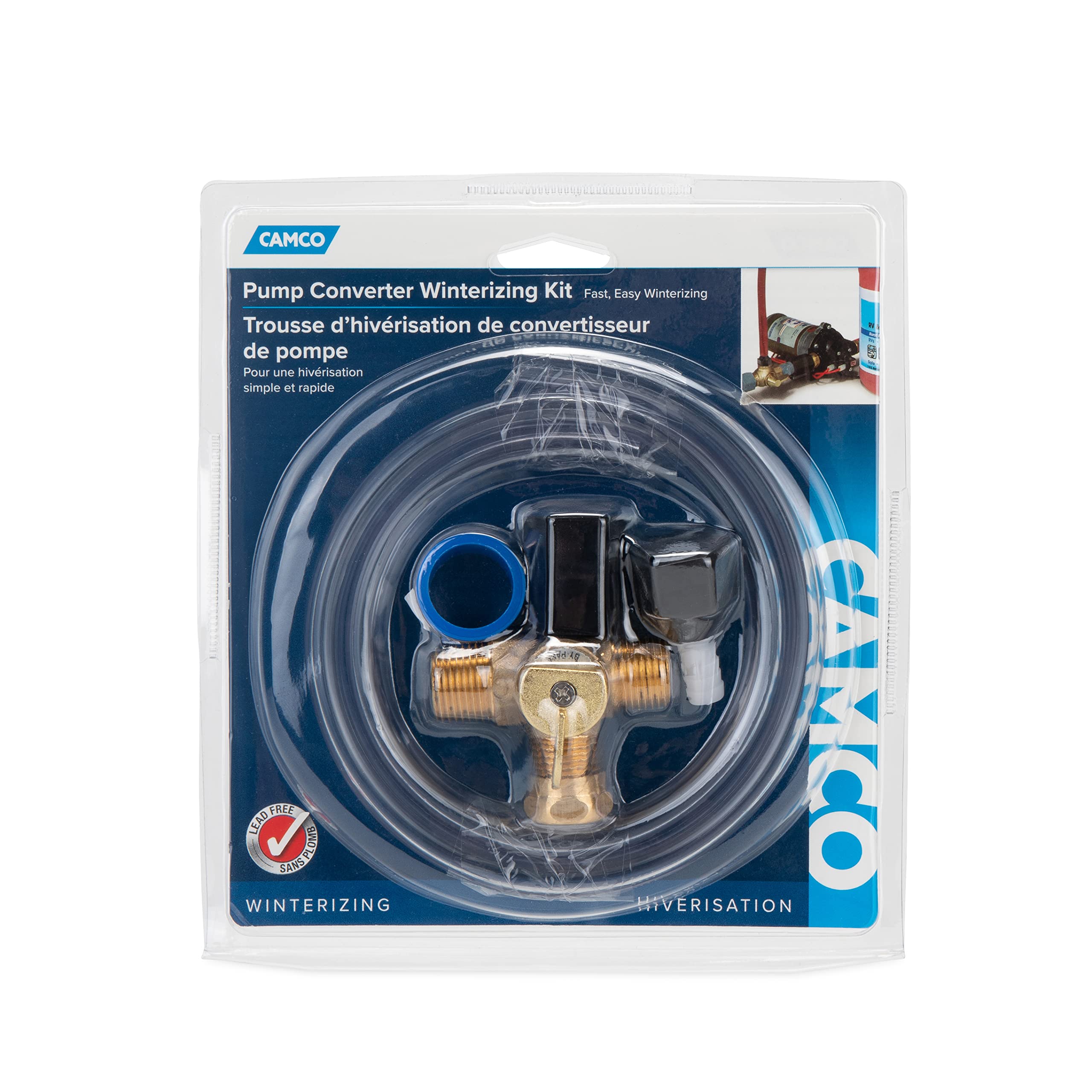 Camco Permanent Pump Converter Winterizing Kit- Allows You To Use Boat/Rv Water Pump To Fill Pipes With Antifreeze - Csa Low Lead Content Certified (36543)