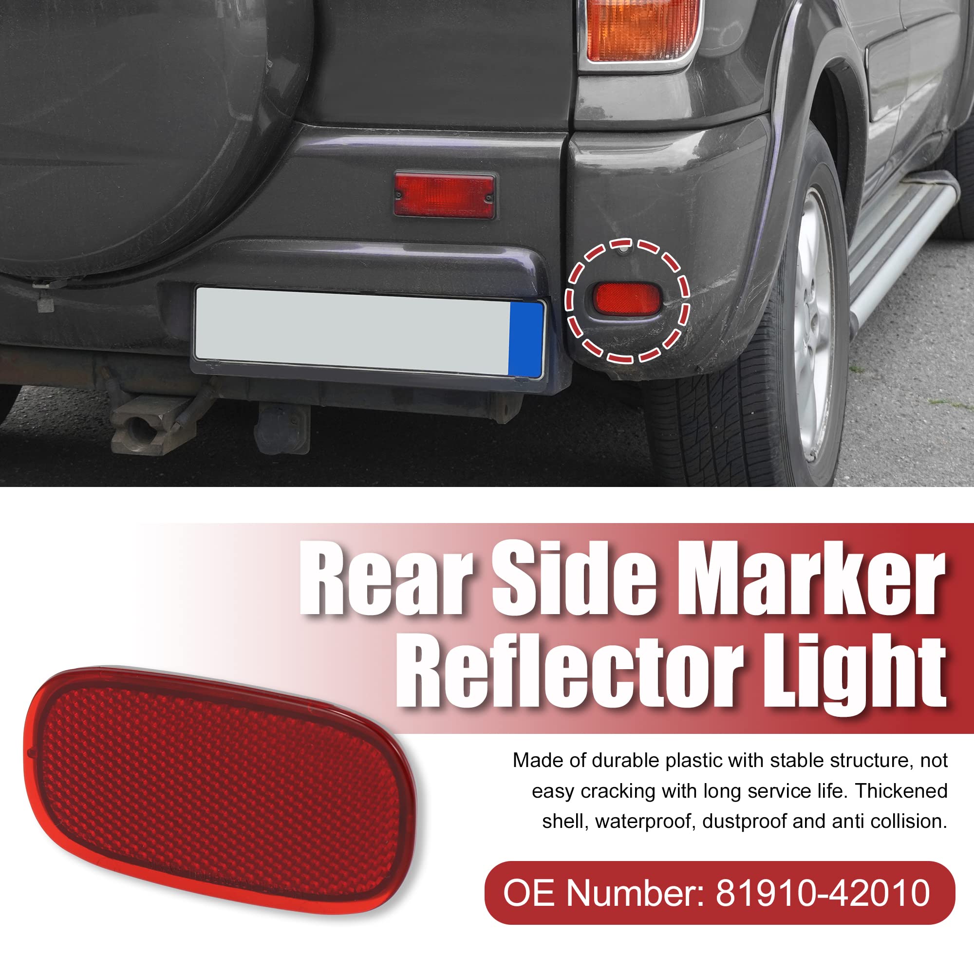 X Autohaux Exterior Rear Bumper Side Marker Reflector Red For Toyota Rav4 1996-2005 For Toyota Matrix 2010-2014 Left Right 81910