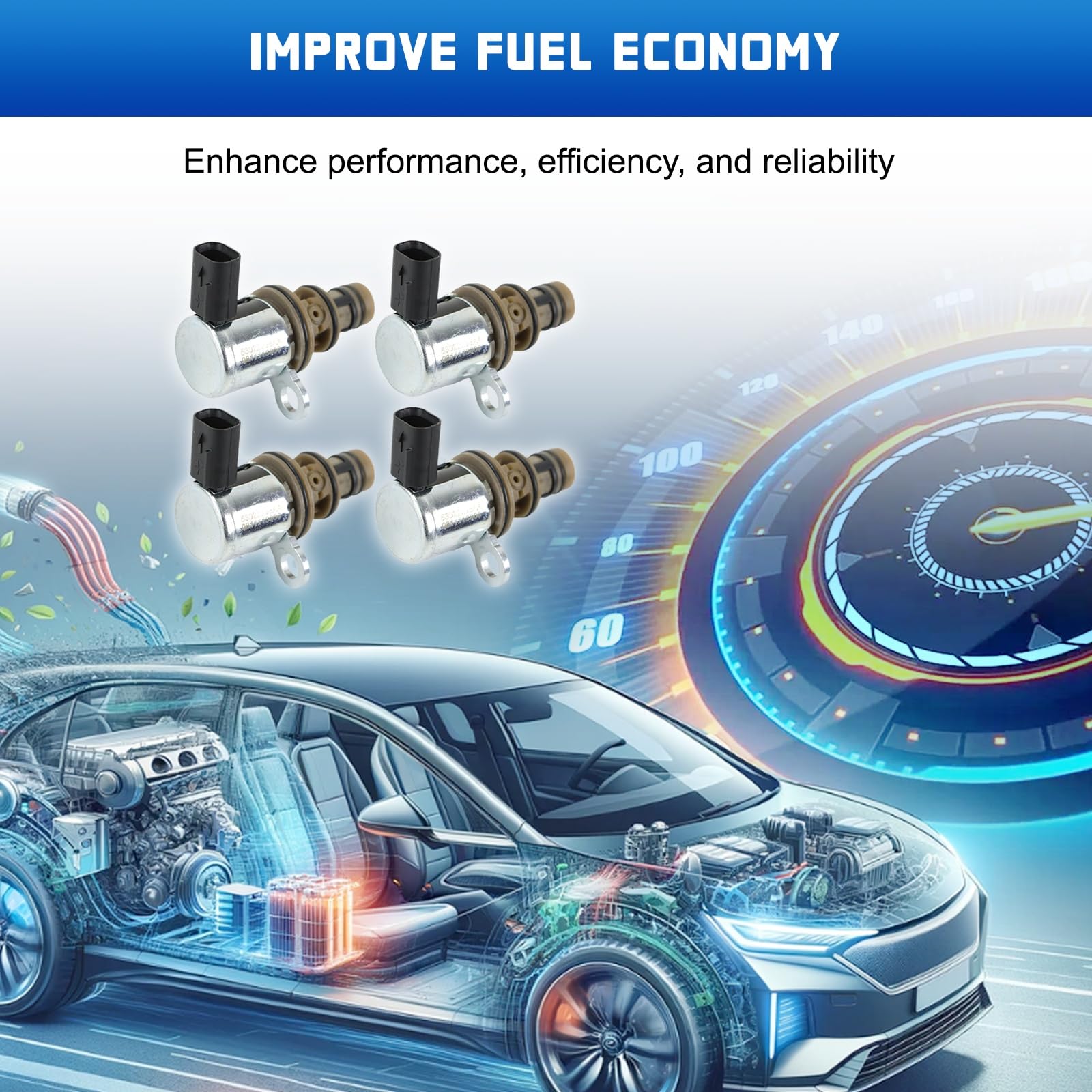 Kessocco 4pcs 53022298AA Engine Multiple Displacement Solenoid 916592XD 3N2001 MDS Solenoid Replacement for Chrysler 300 Challen