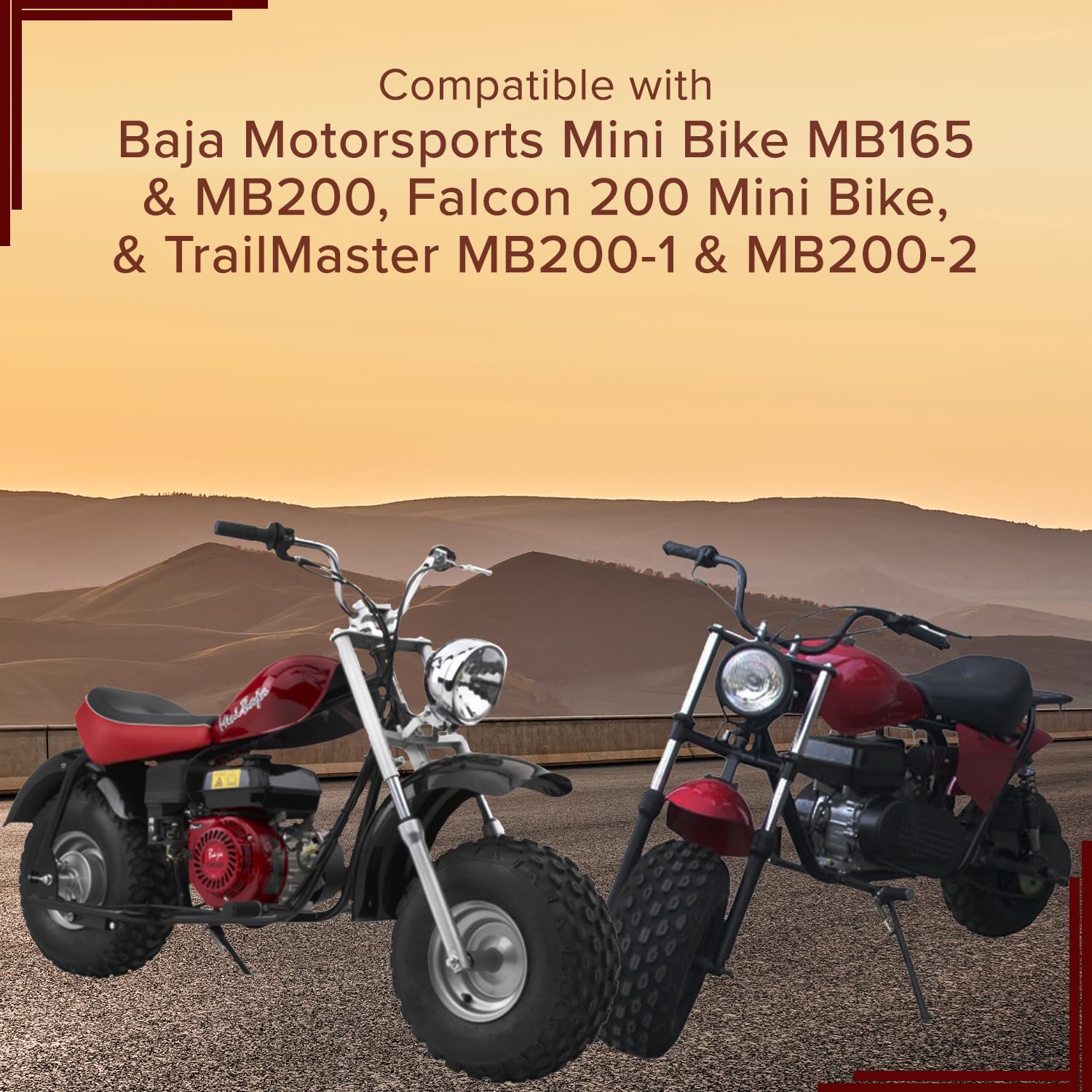 Alveytech Black & Red Seat For The Baja Mb165 & Falcon Mini Bikes - Replacement Stylish Comfortable Seat, Gas/Electric Power Scooter Accessories, Quad, 4-Wheeler Dirt Pit Pocket Bike Part, Diy Install