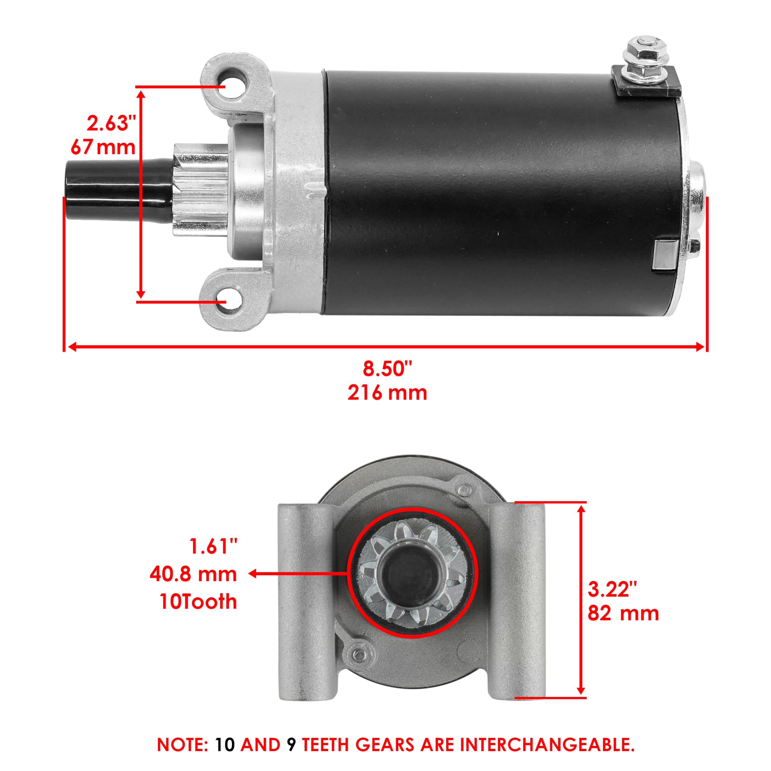 Caltric Starter Motor Compatible With Kohler 32-098-01-S 32-098-04-S 32-098-03-S 32-098-08-S