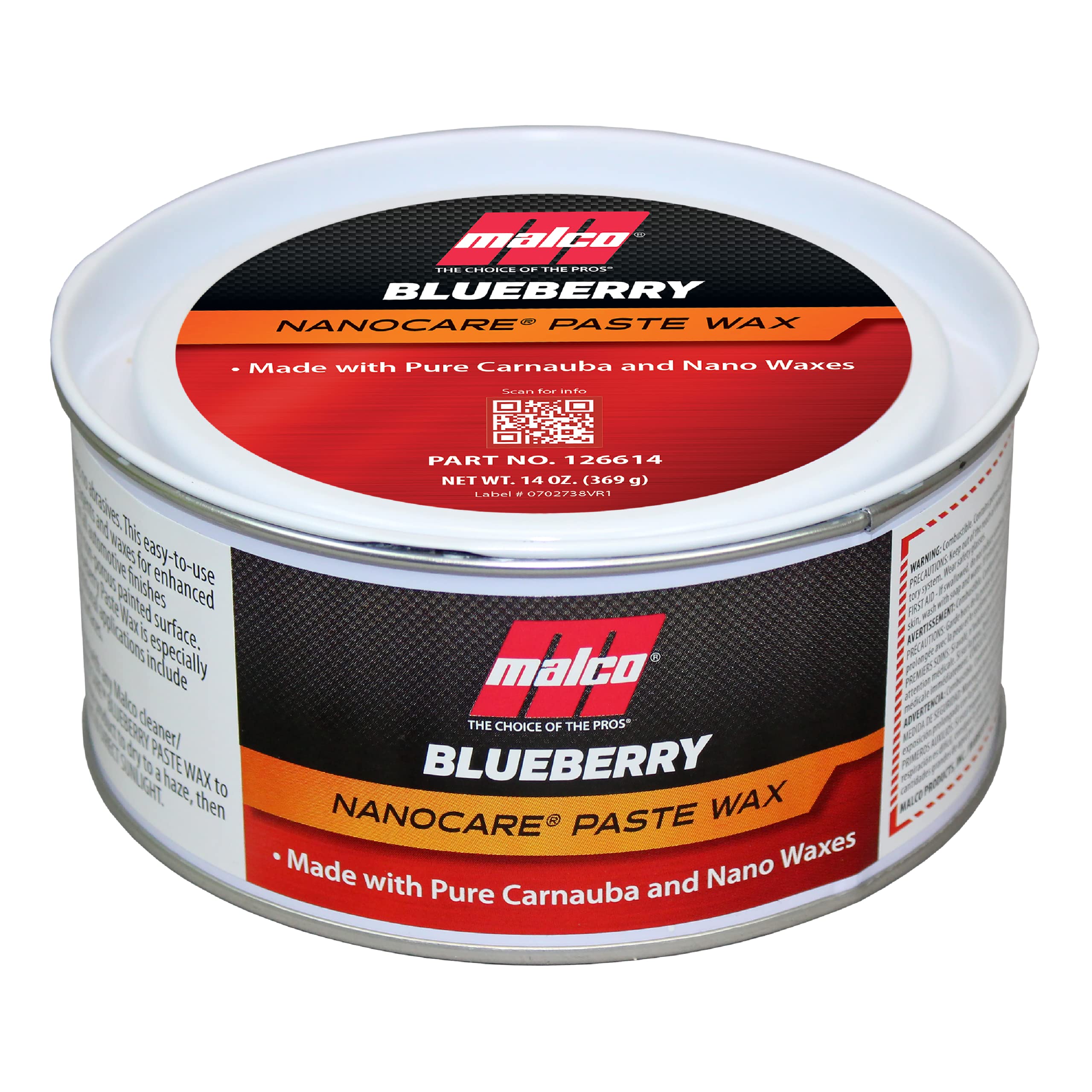 Malco Nano Care Blueberry Paste Wax - Creates High Gloss Finish And Long-Lasting Shine/Premium Paste Wax For Use On Fiberglass,